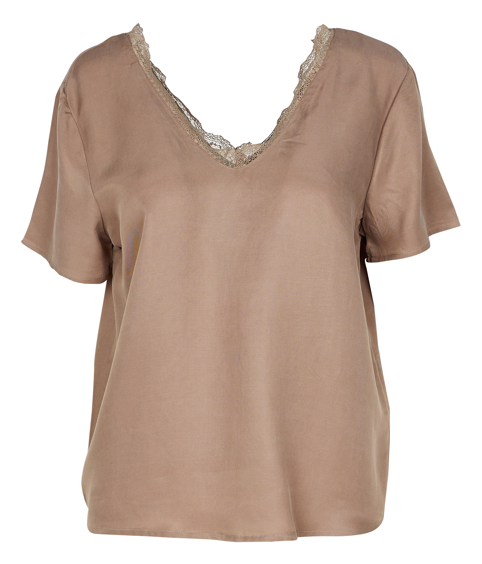 Loose-fit V-neck top VILA Brown