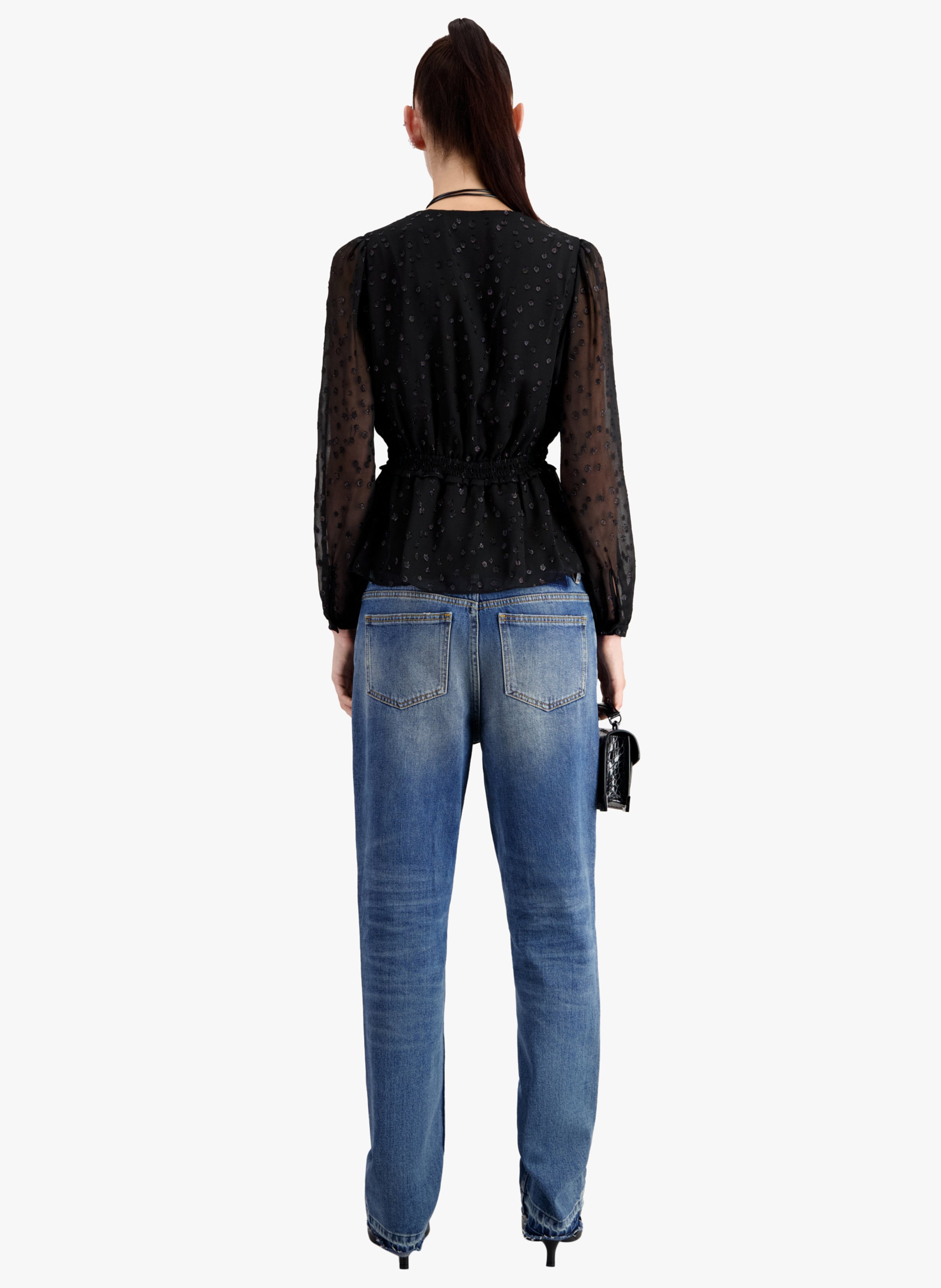 Top col V cache coeur THE KOOPLES Noir