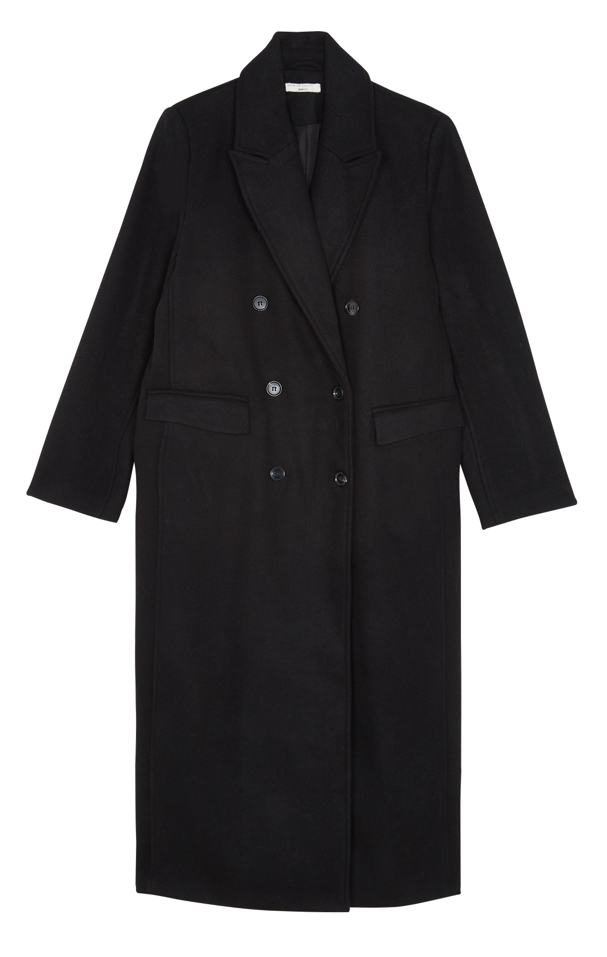 Long straight coat with tailored collar GINA TRICOT Black