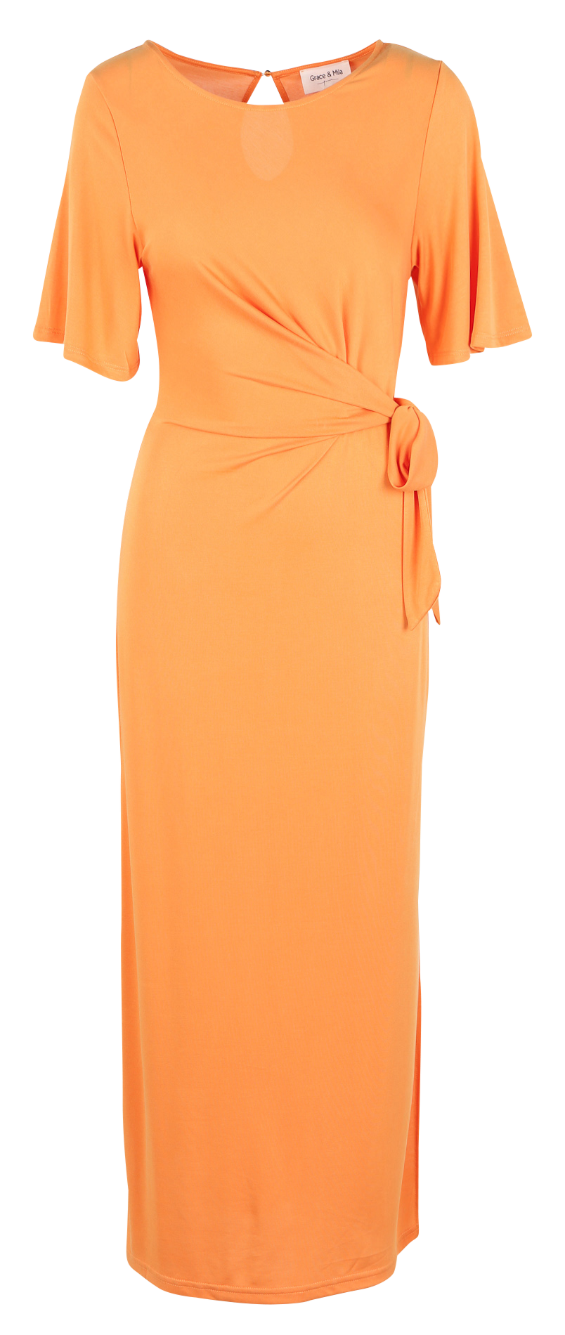 Long straight dress with round collar GRACE ET MILA Yellow