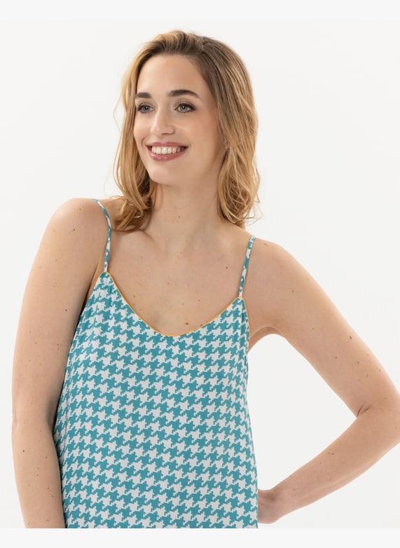 Nuisette En 100 Viscose Pied de poule Cocotte 703 Bleu Le Chat Femme 24EC710BNU007336 Place des Tendances