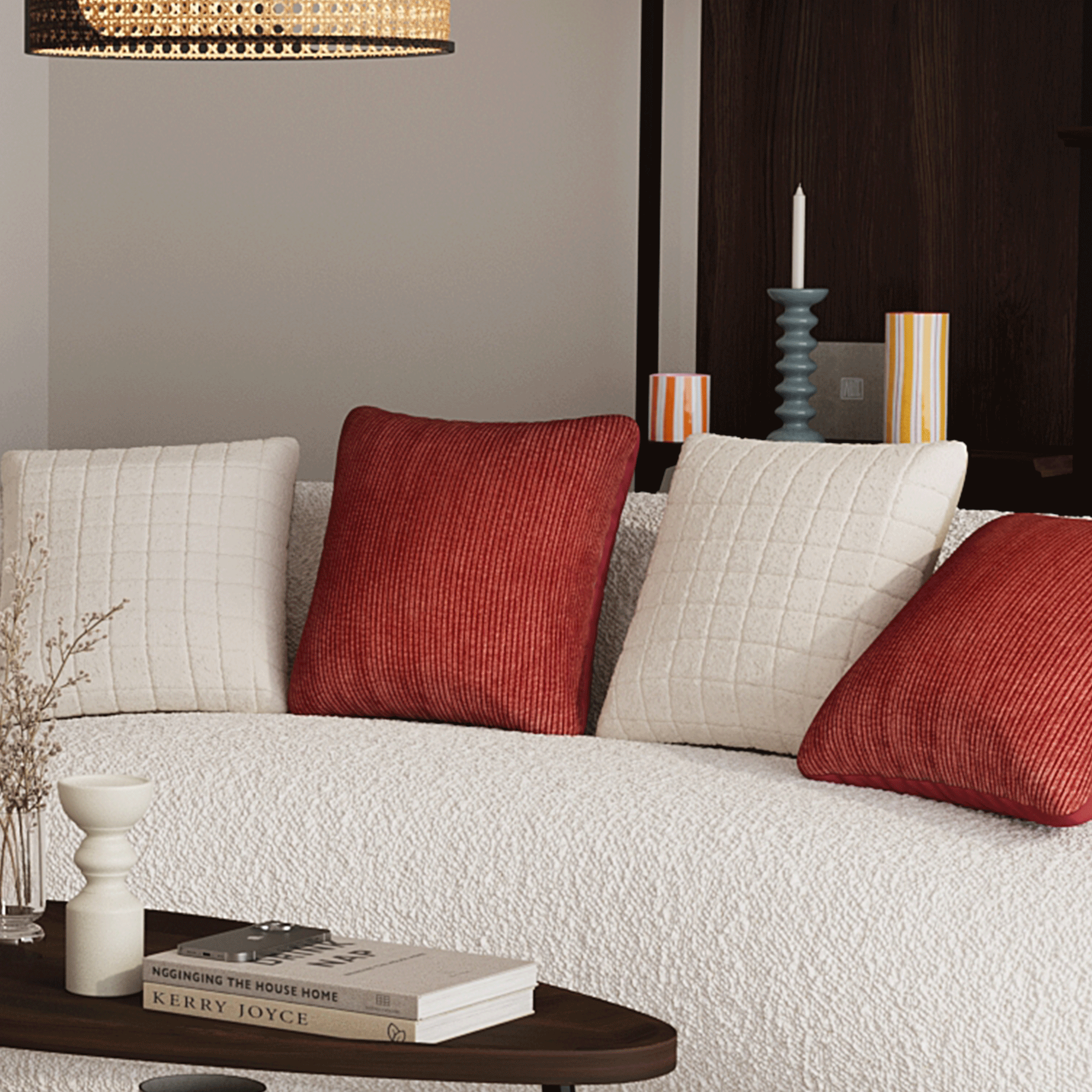 Small cylindrical striped vase POTIRON PARIS Orange