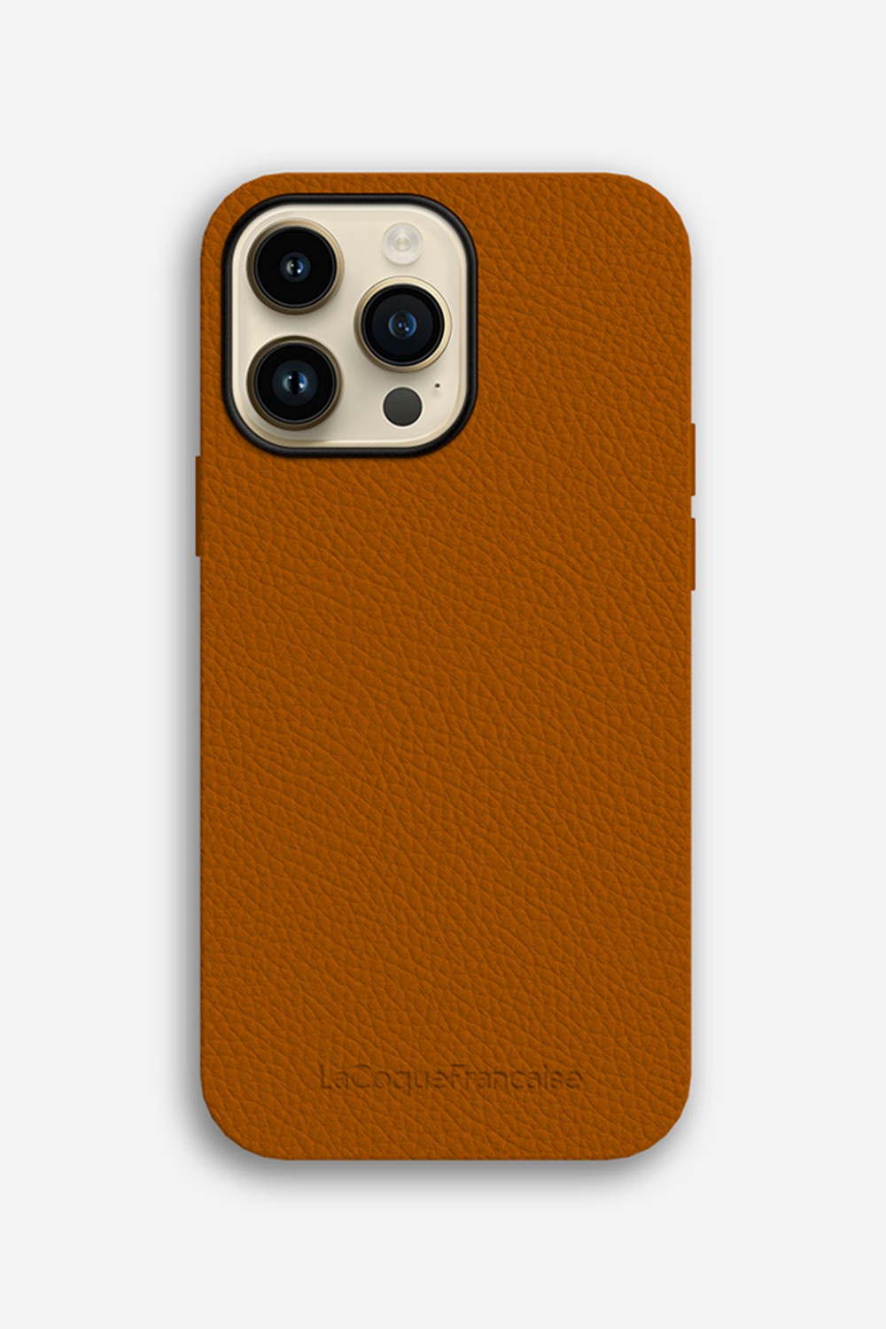 Leather phone case for iPhone 14 Pro LA COQUE FRANCAISE Orange