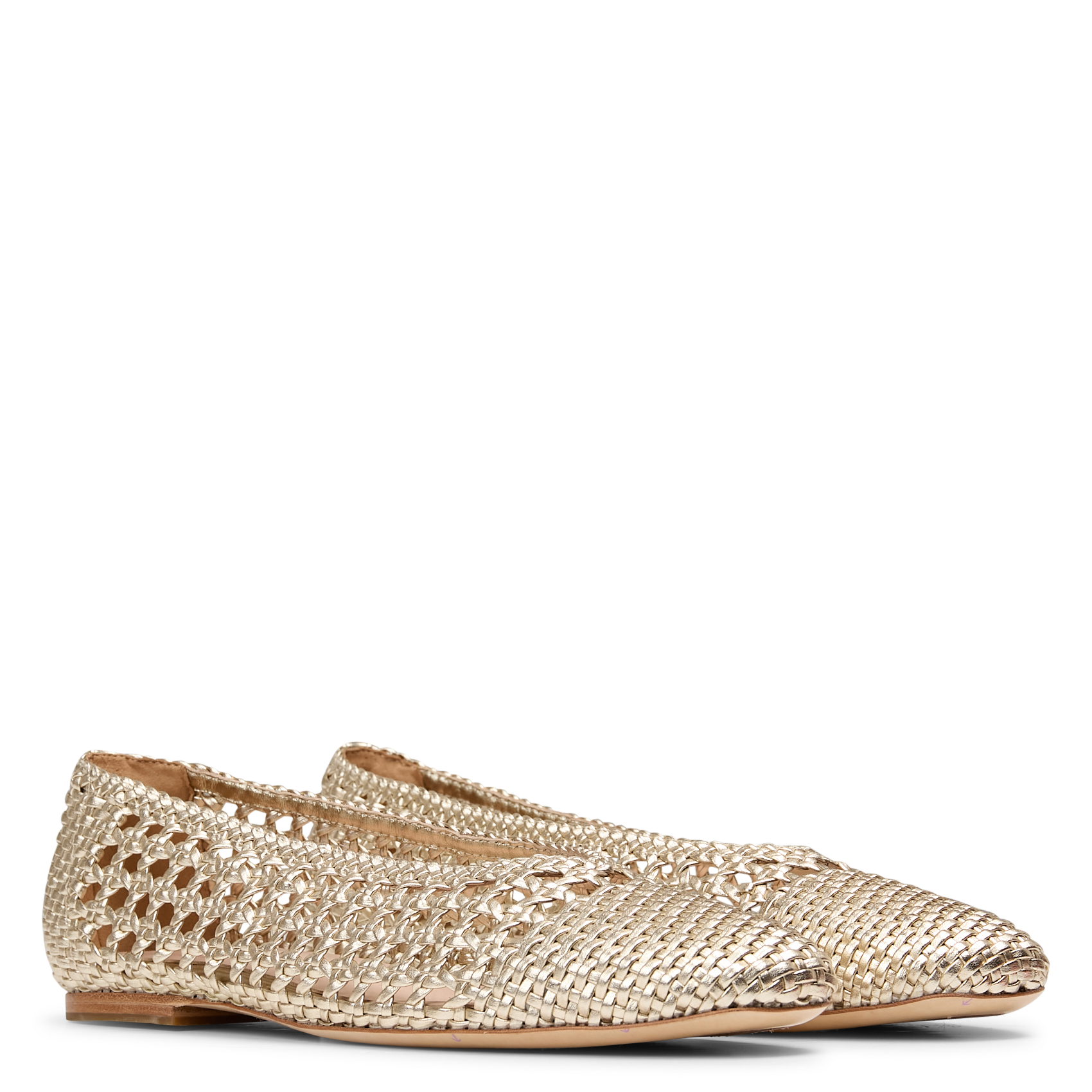 Ballerines effet cuir tressées MI/MAI Doré