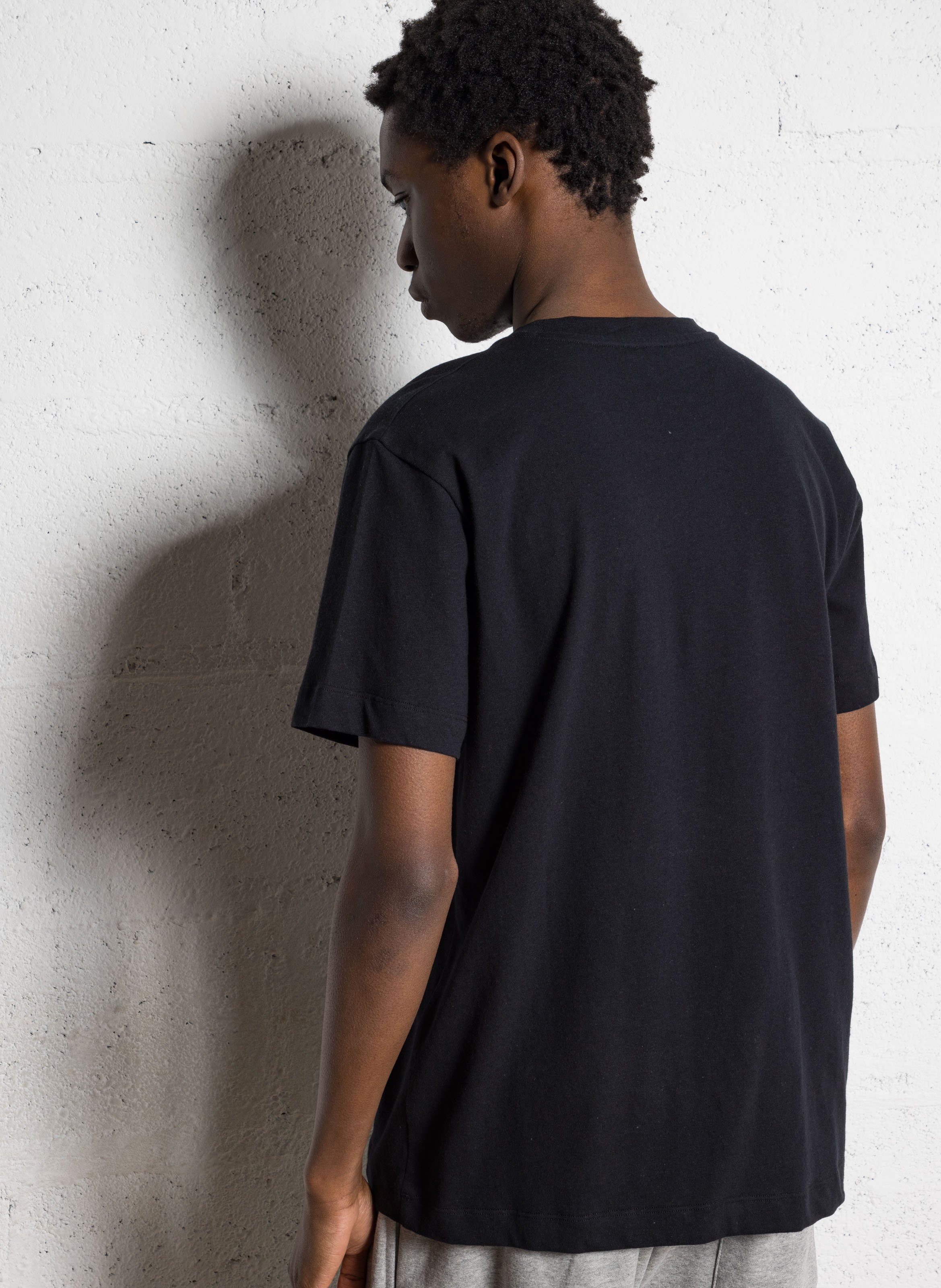 Basic cotton-mix T-shirt AU PRINTEMPS PARIS Black