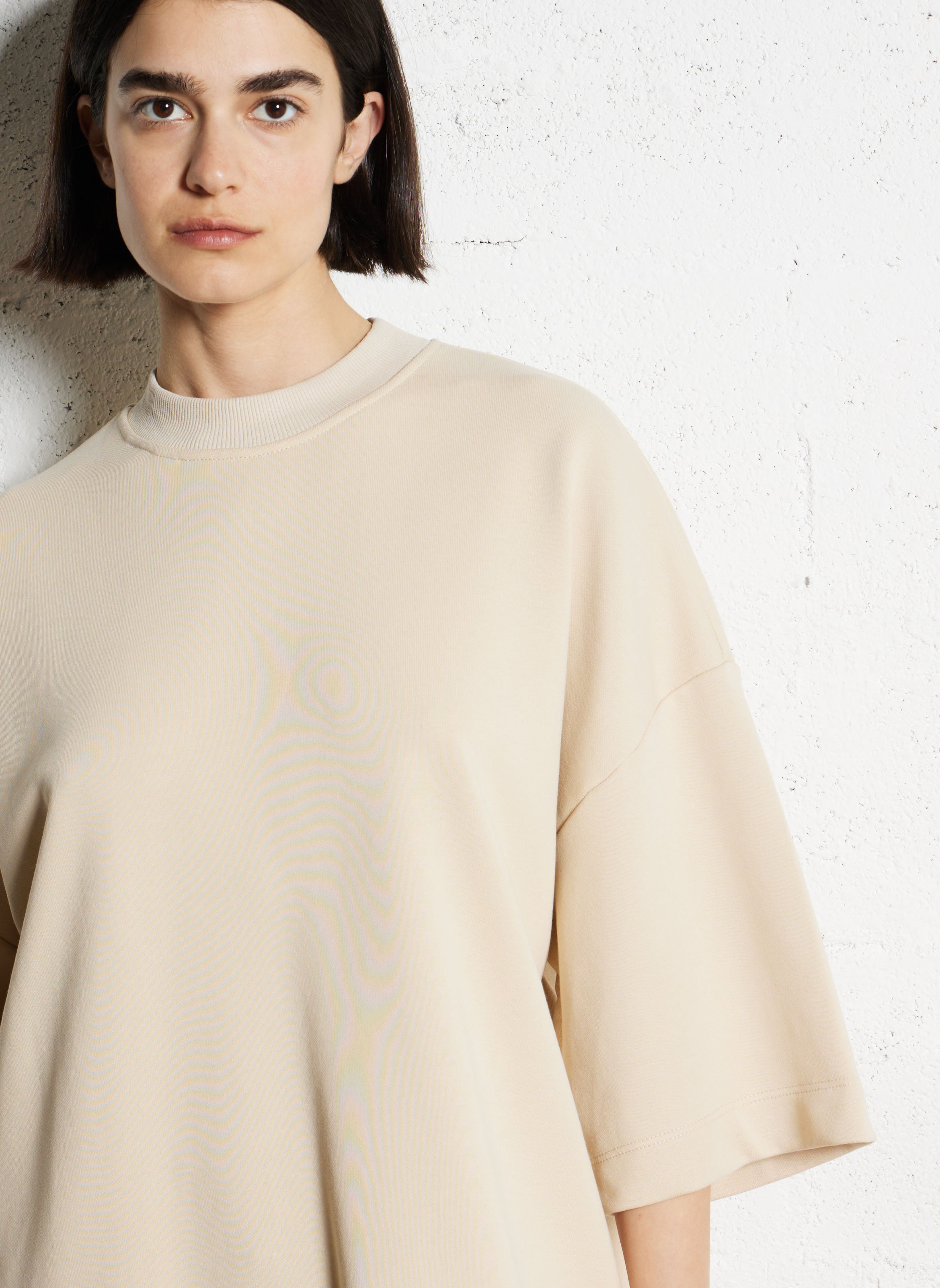 Round neck t-shirt dress in blended cotton IMPERIAL Beige