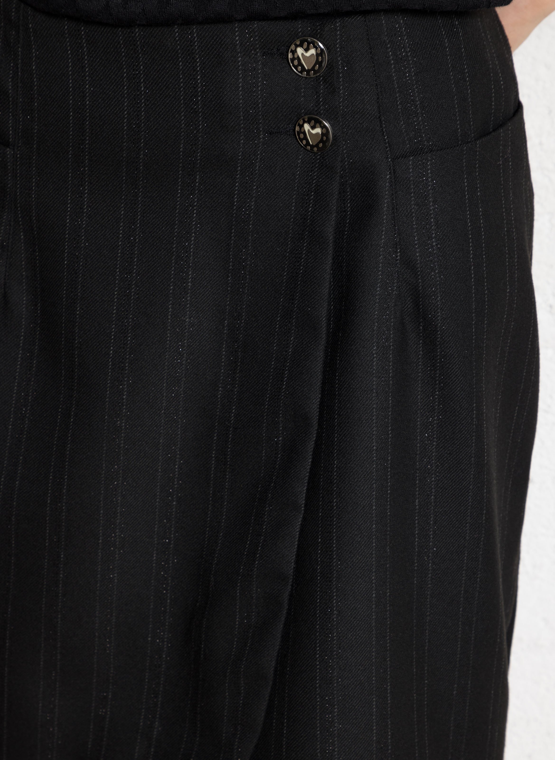 Gonna corta da sarto a righe I CODE Nero