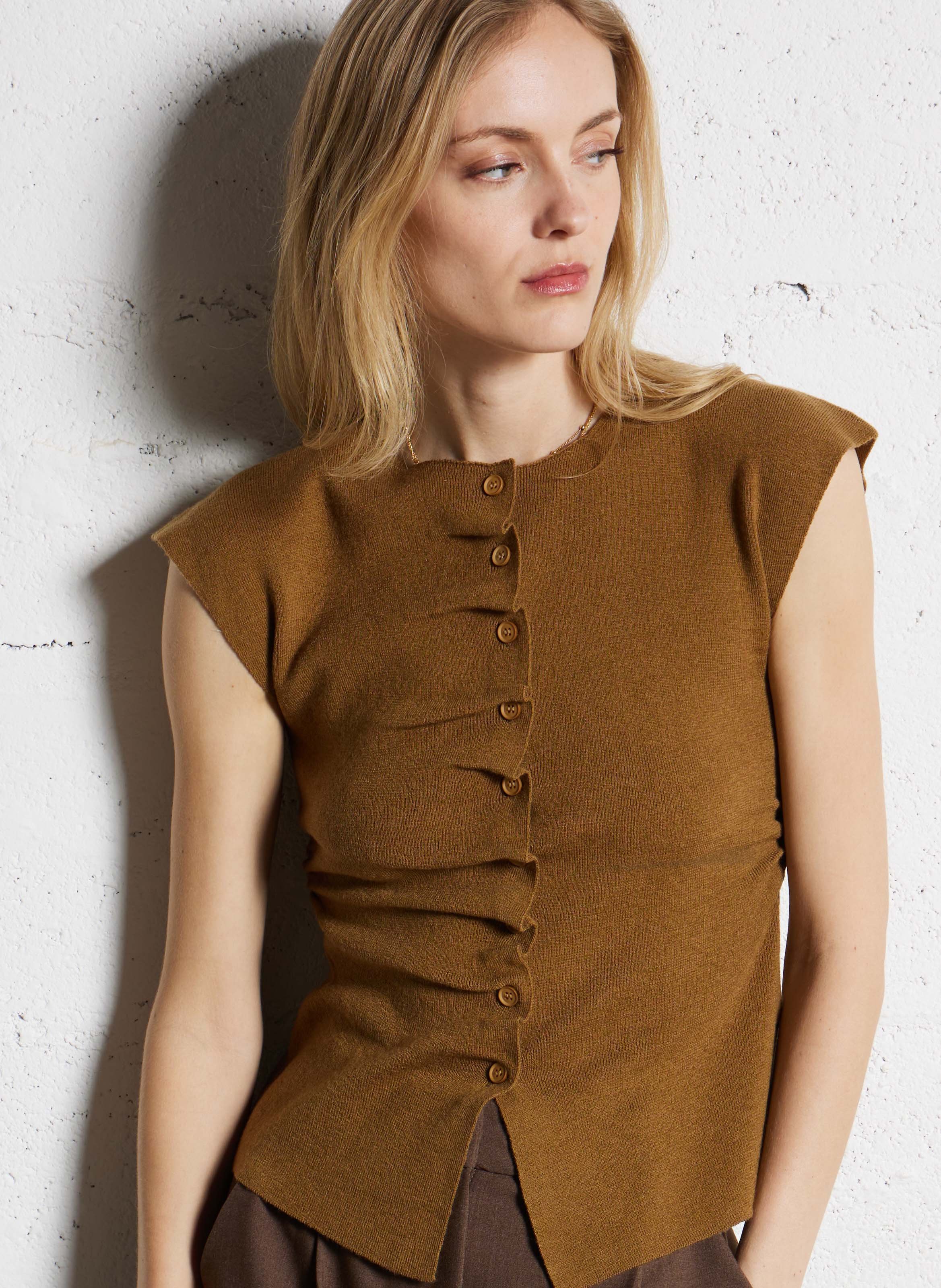 Top col rond SUNCOO Beige