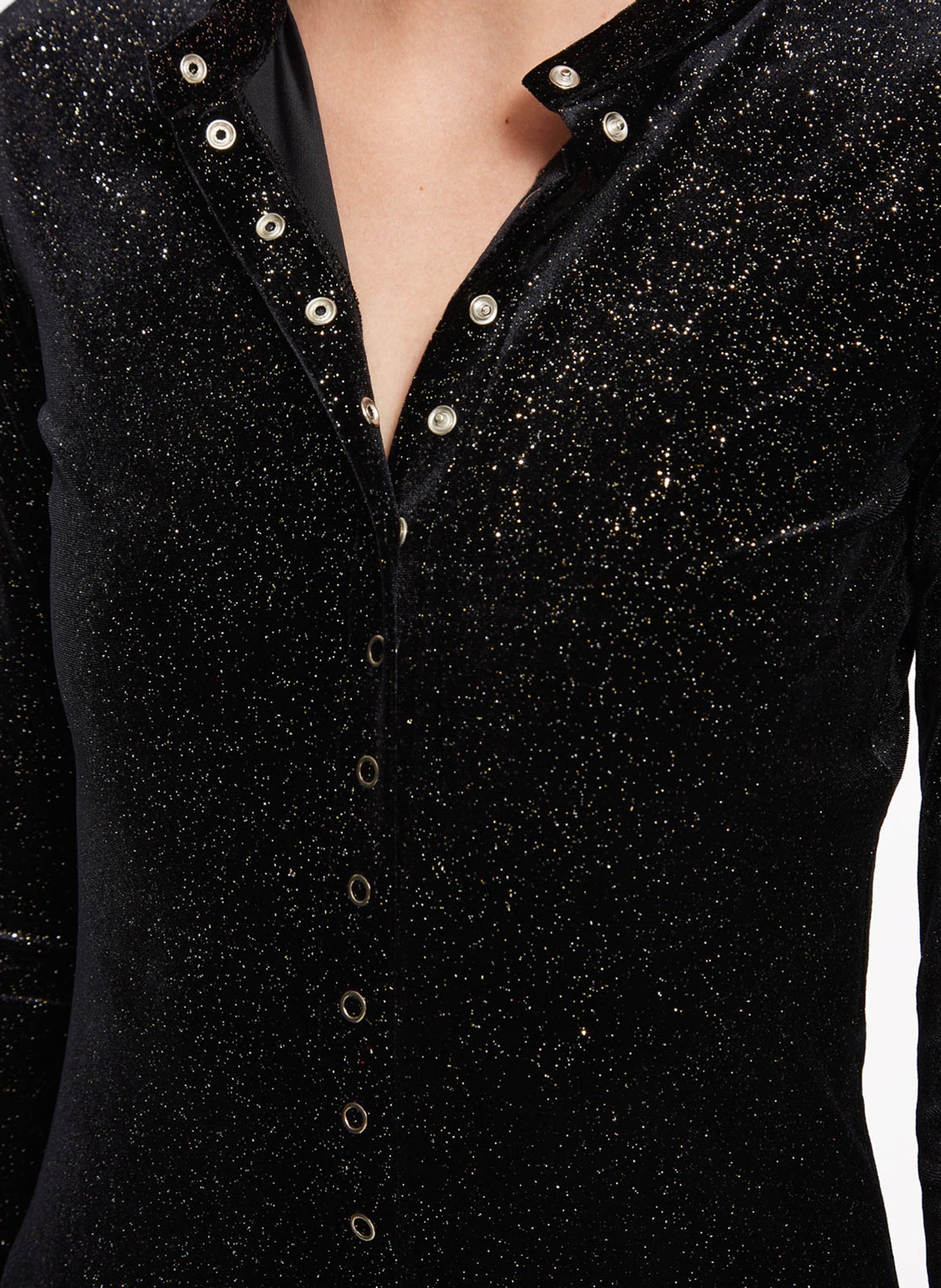 Robe longue col rond pailletée ROSEANNA Noir