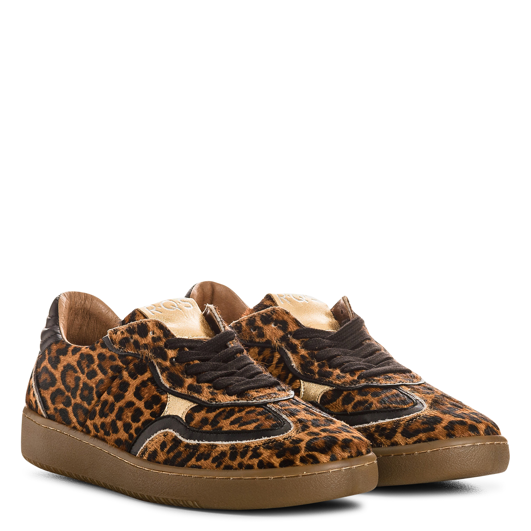 Lage sneakers van bedrukt pony leder REQINS Bruin