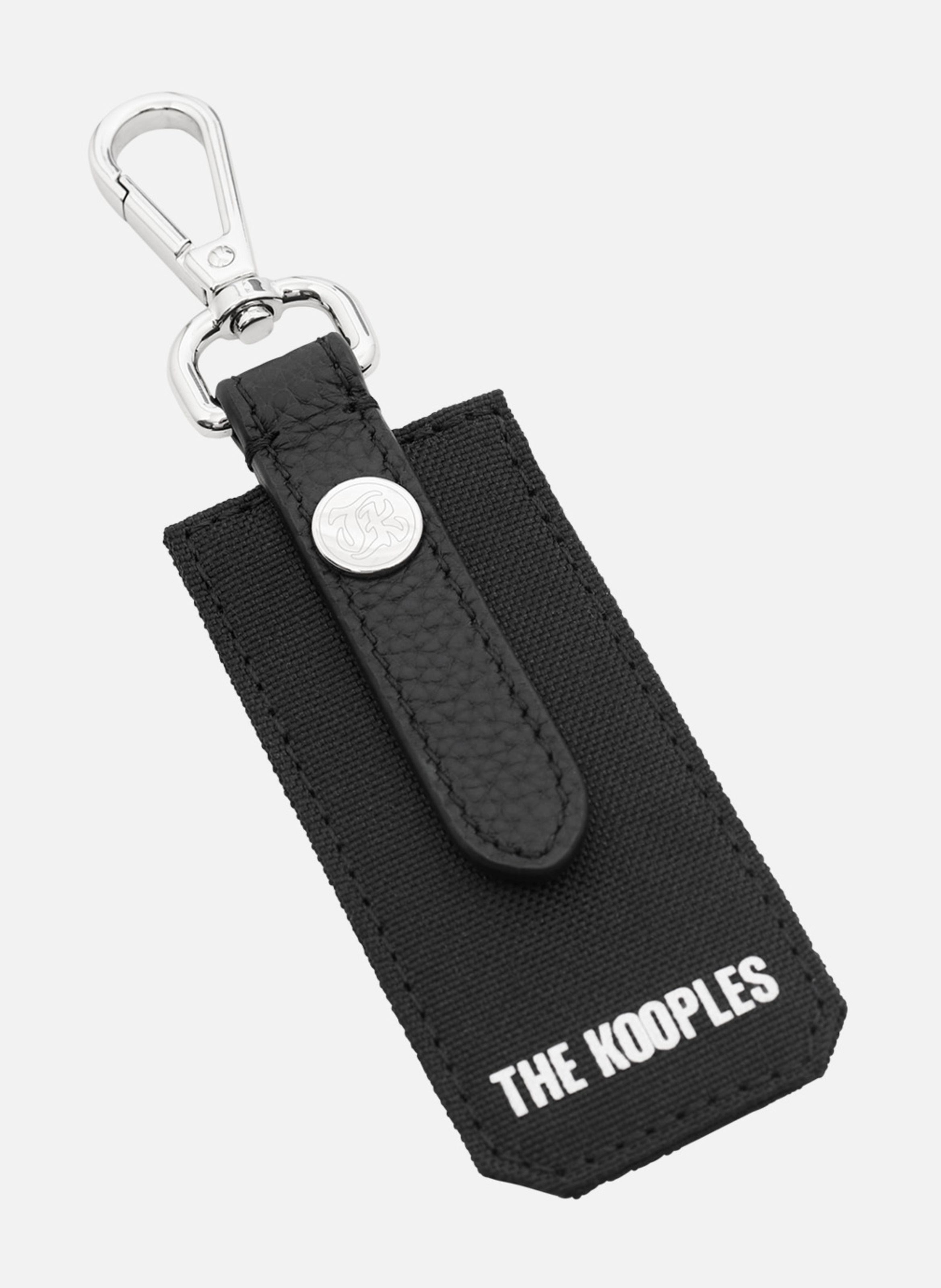 Canvas and grained leather keychain THE KOOPLES Black