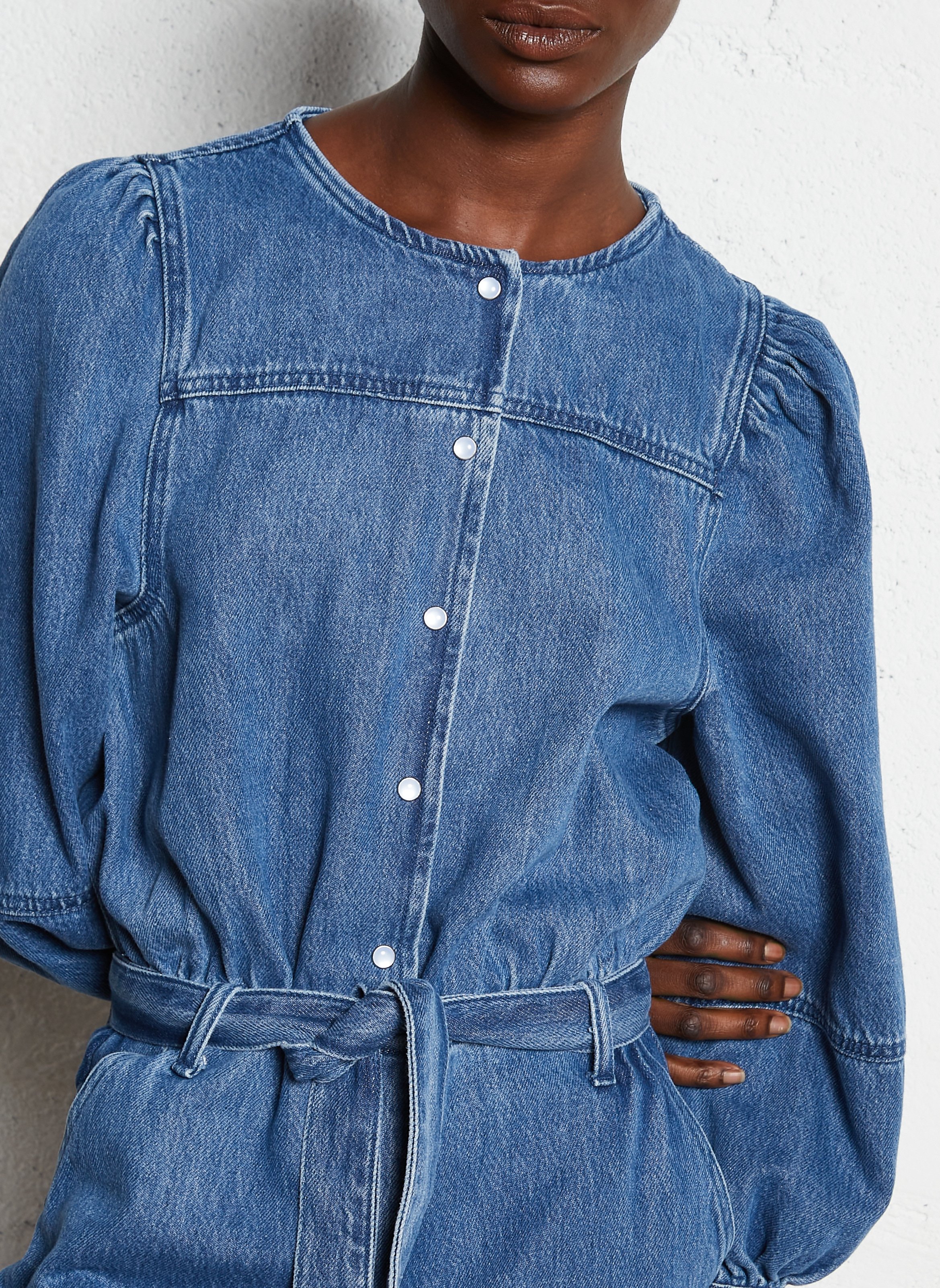 Combinaison droite en coton DES PETITS HAUTS Bleu