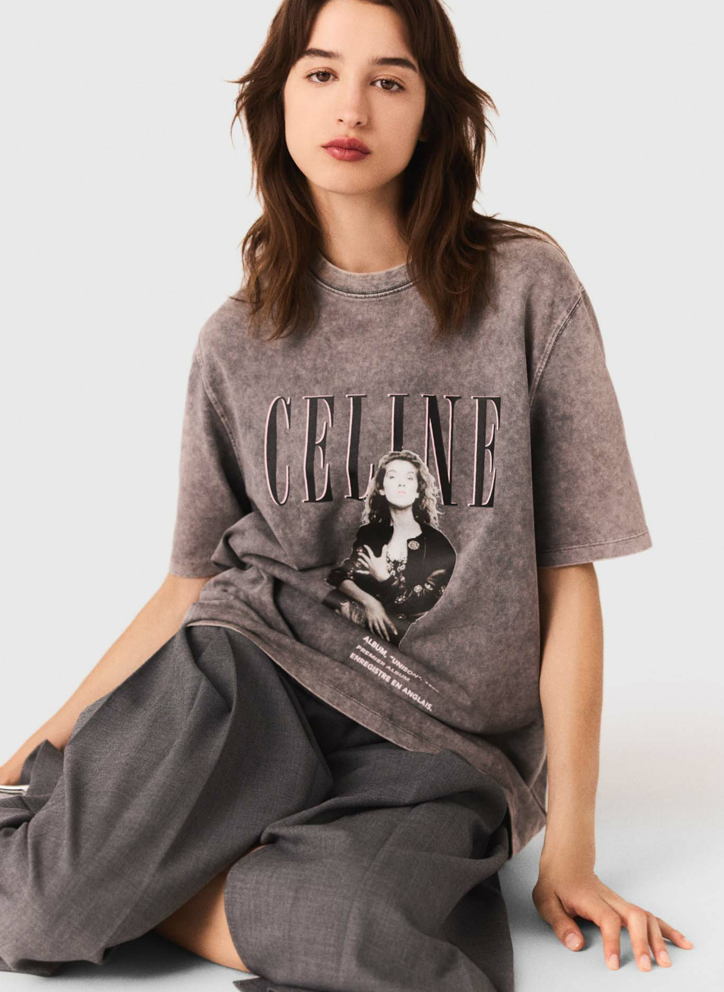 Oversized cotton T-shirt MAJE Grey