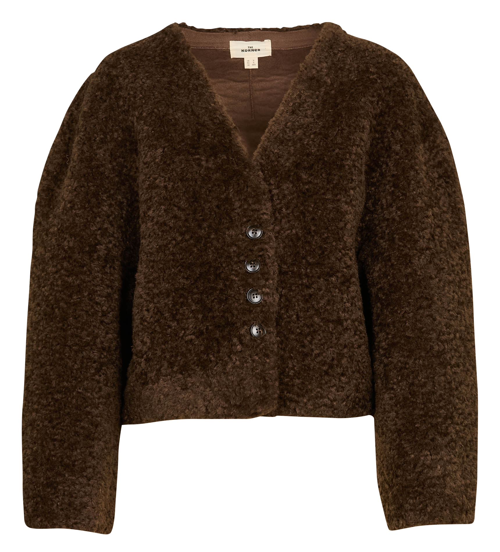 Kunstpelzjacke mit Rundhalsausschnitt THE KORNER Braun