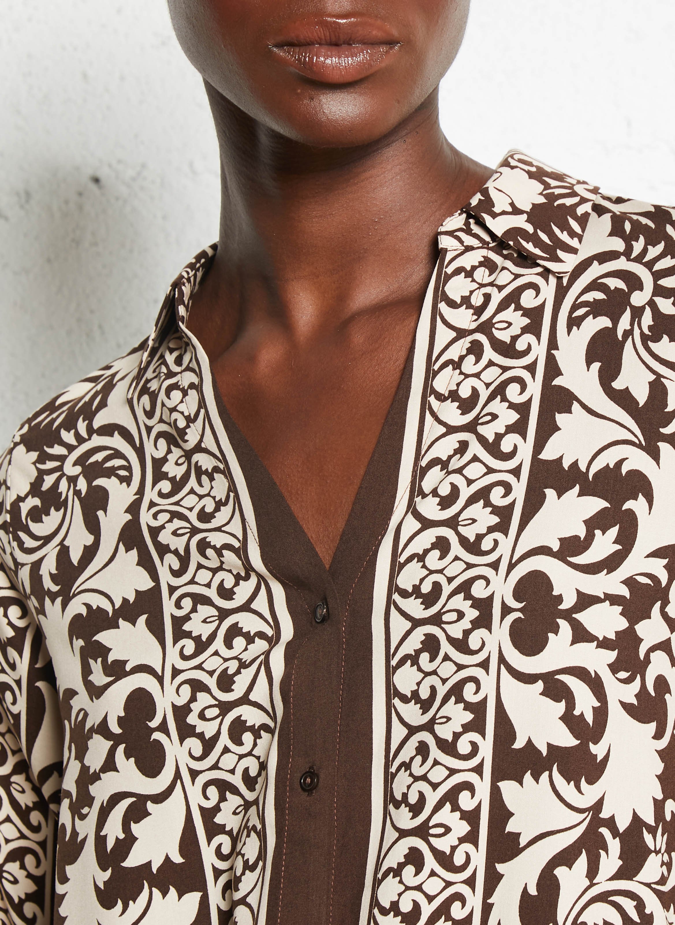 Blouse met klassieke kraag SUD EXPRESS Bruin