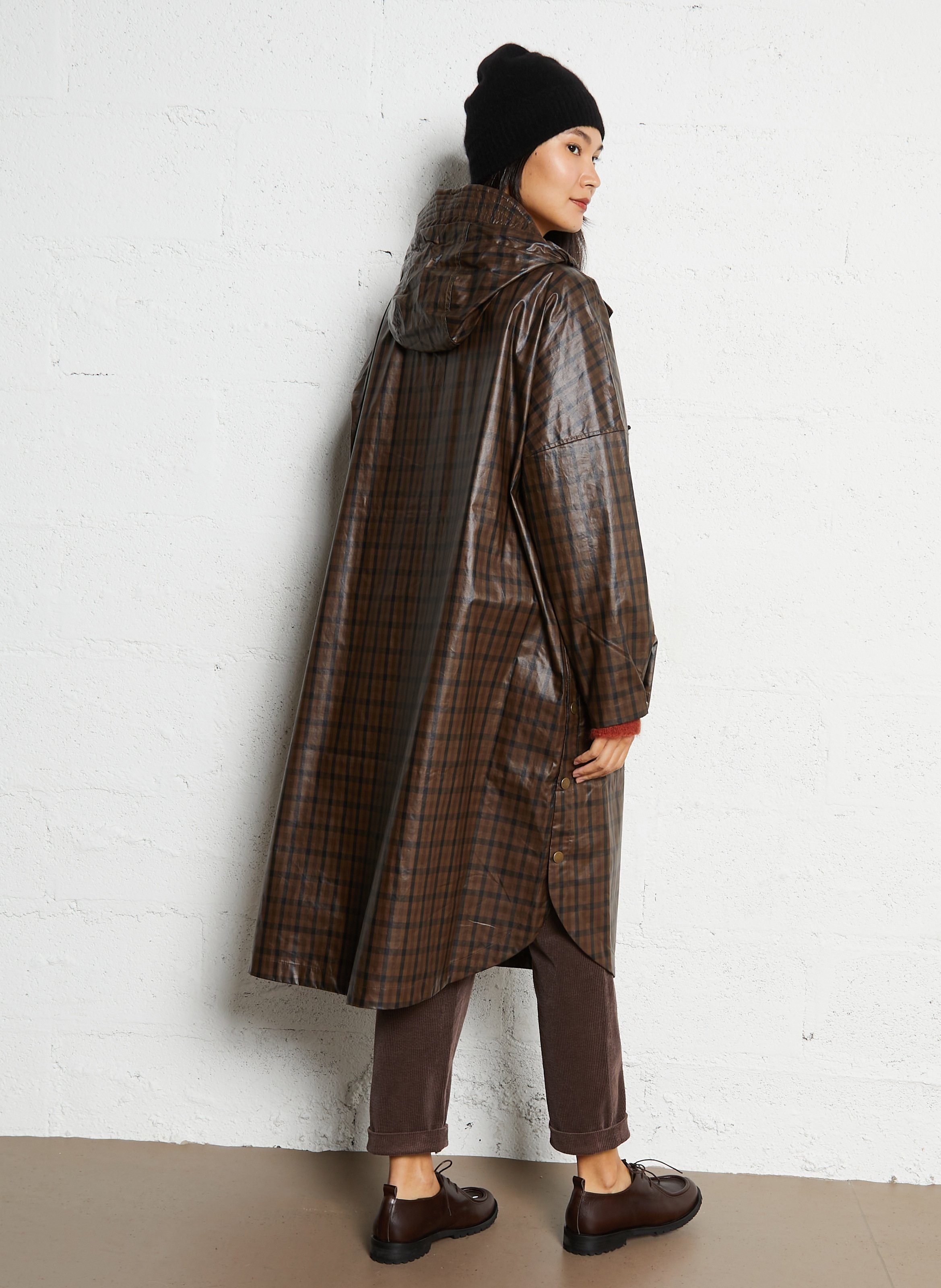 Lange wijde bedrukte jas LEON & HARPER Bruin