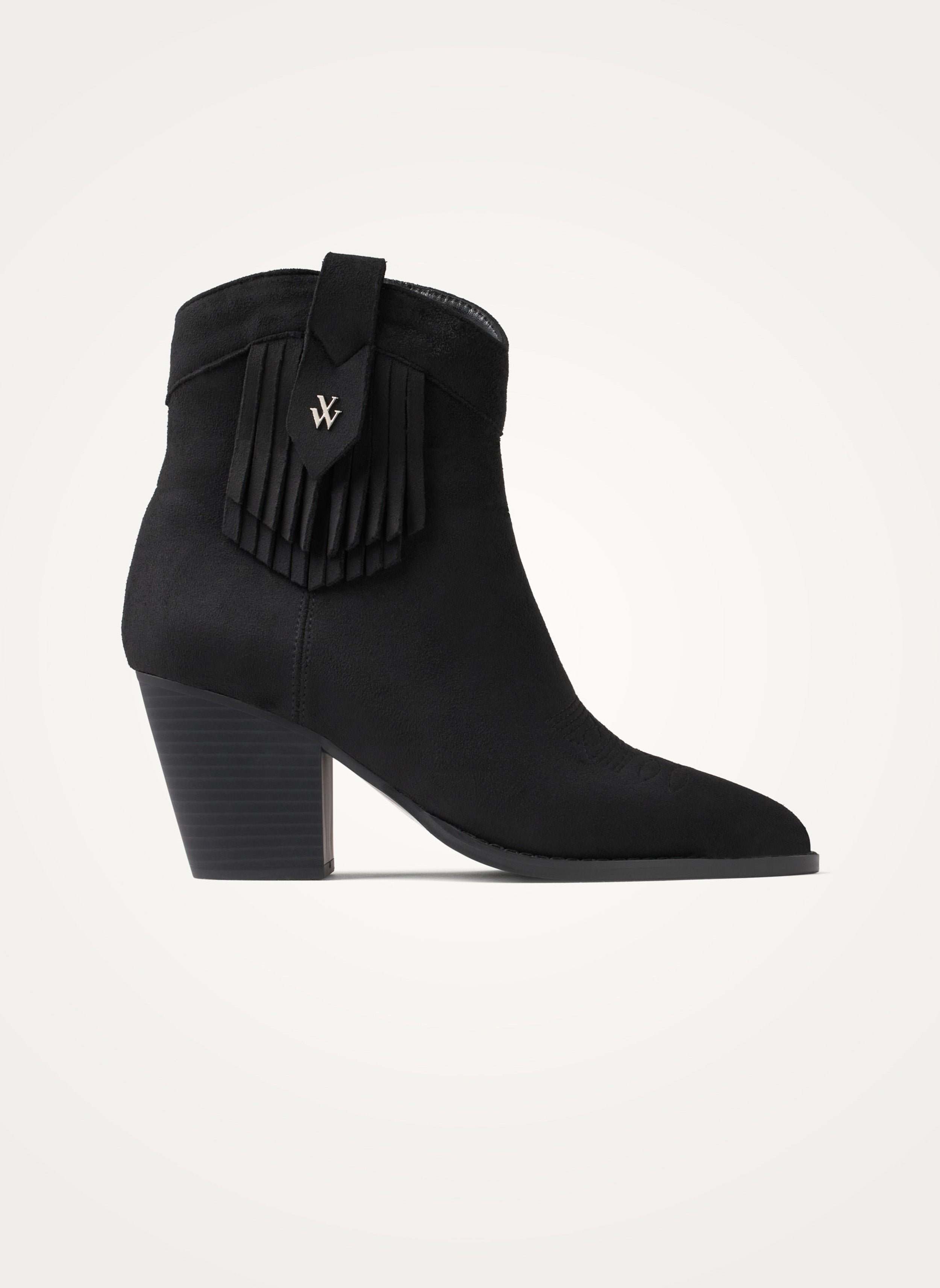 Fringed cowboy ankle boots VANESSA WU