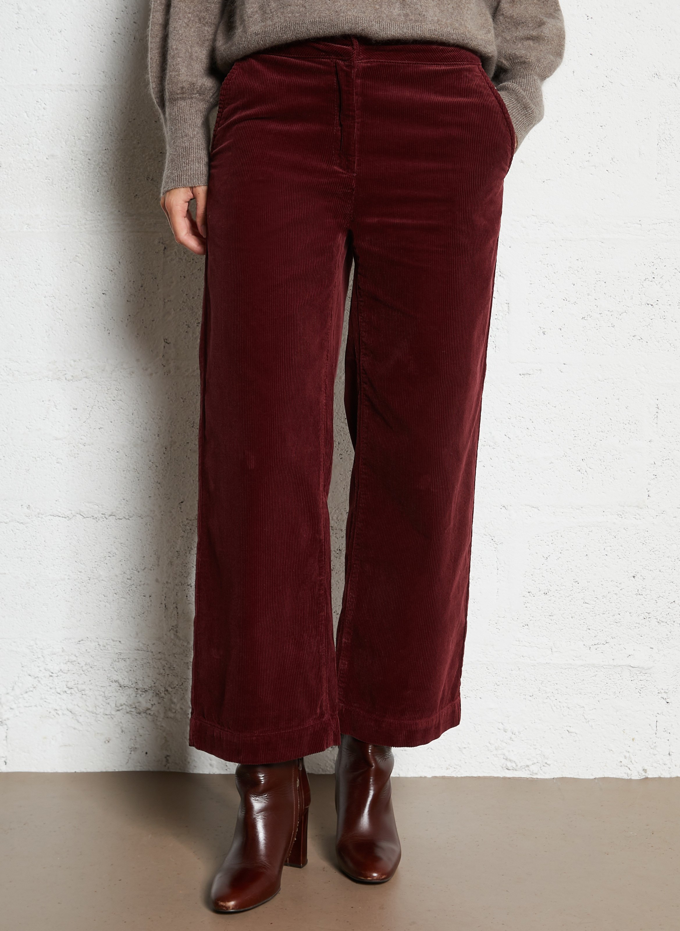 Corduroy cropped pants MAISON 123 Red