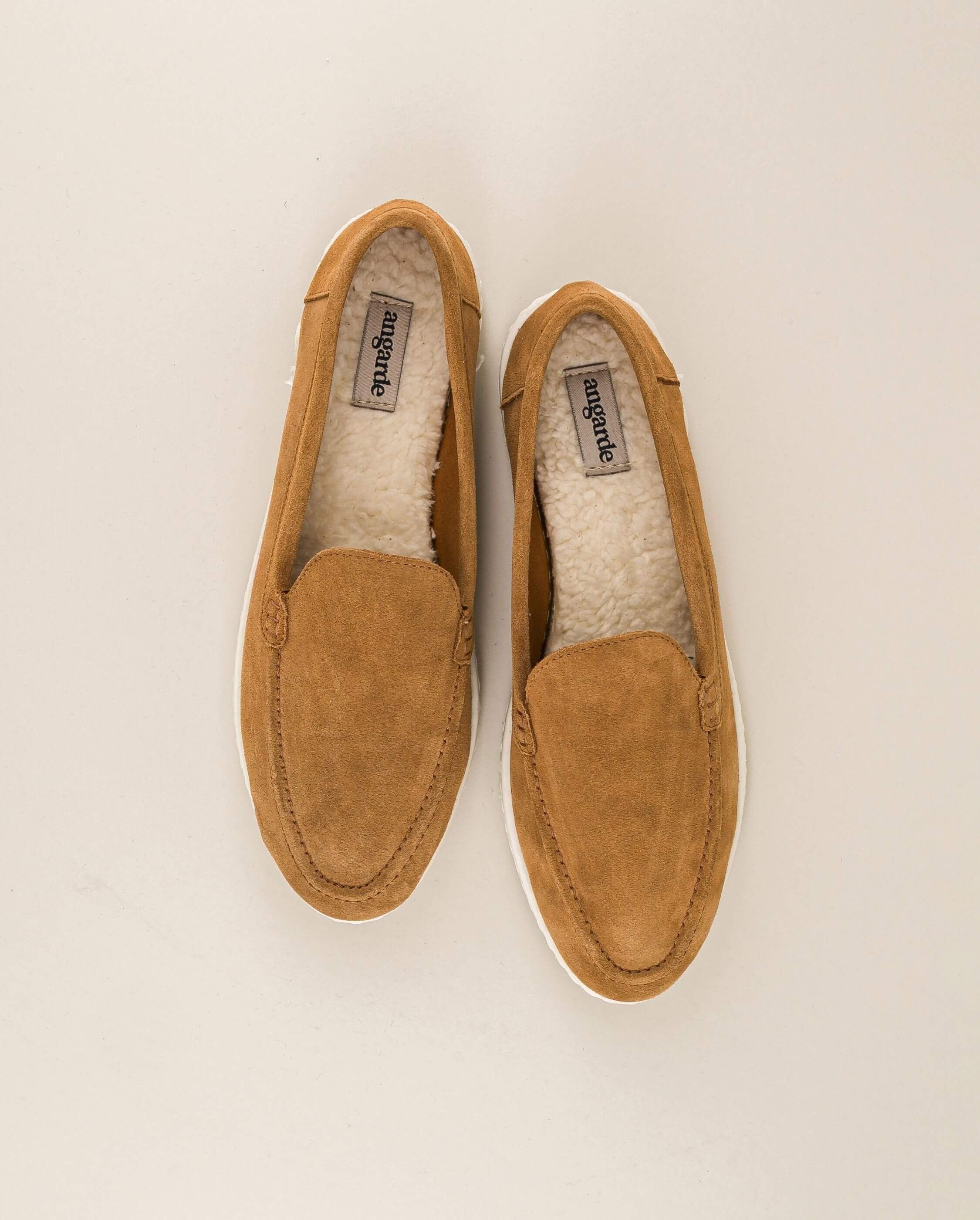 Women's moccasin slippers, camel ANGARDE Brown