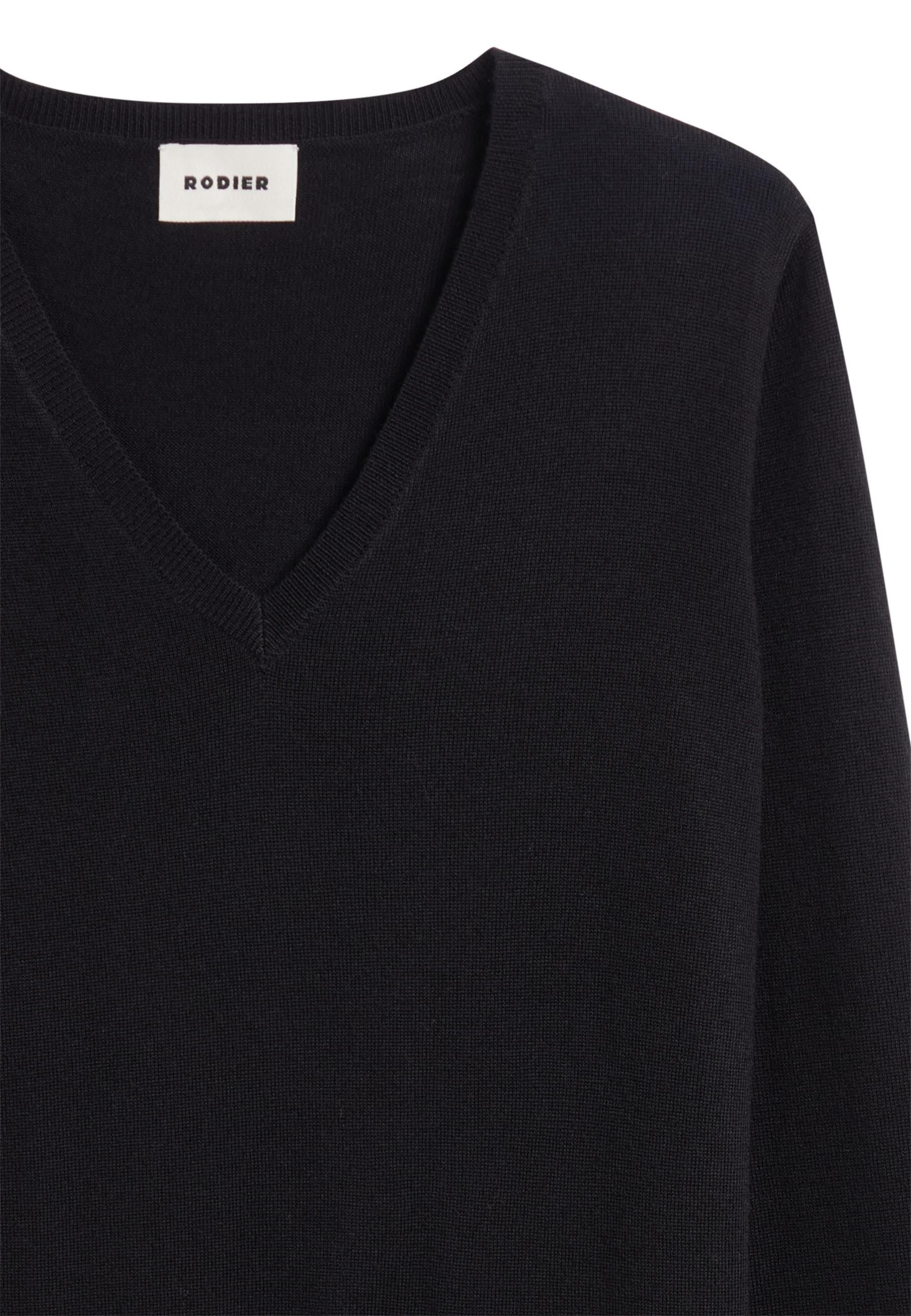 Bunelle wool V-neck sweater RODIER Black