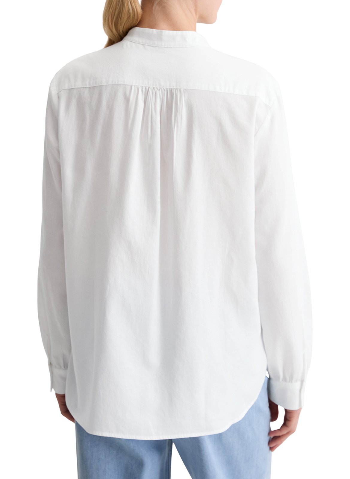 Baumwollbluse mit Rundhalsausschnitt MARC O'POLO Weiss