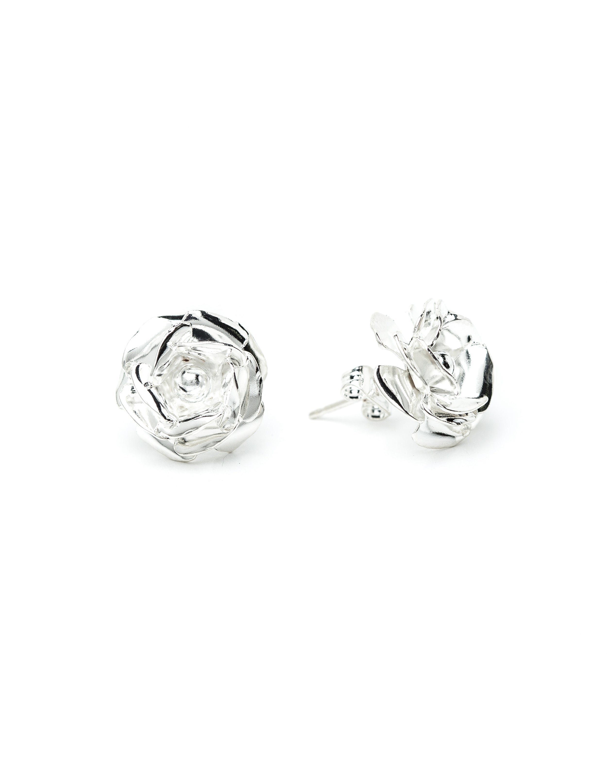 THÉIA - silver-plated flower stud earrings MONSIEUR SIMONE Silver