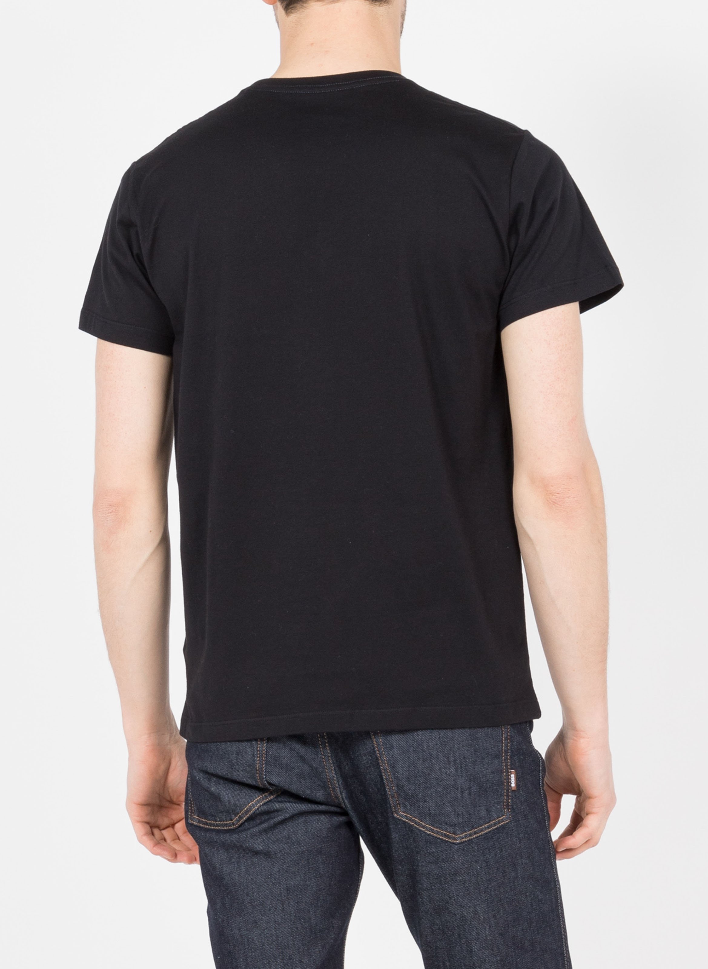 Round-neck cotton T-shirt with screen print PEPE JEANS Black