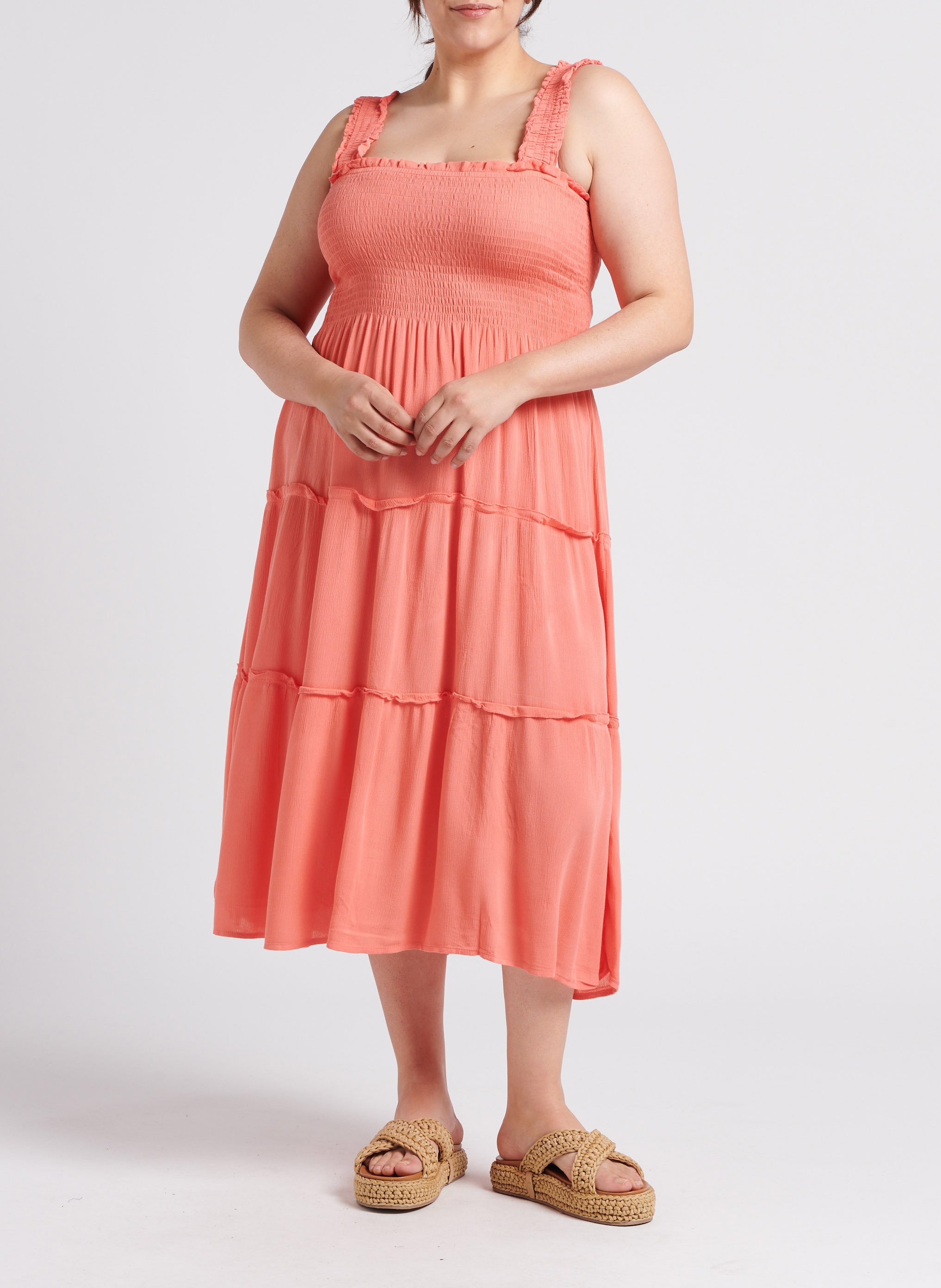 Robe col carré ample à imprimé VERO MODA CURVE Orange