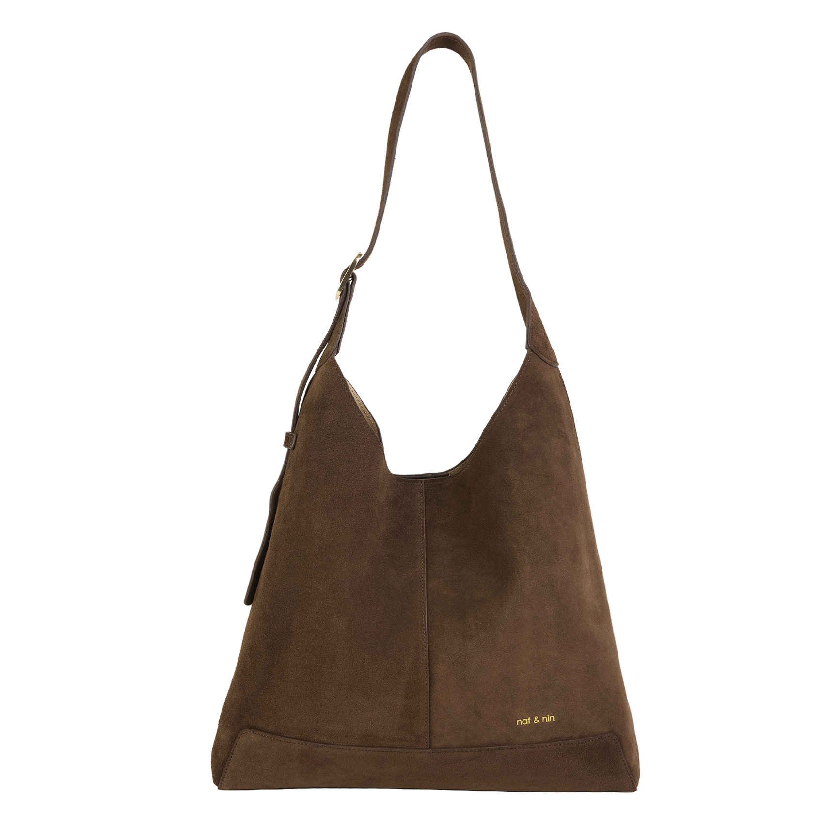 Sac hobo en cuir velours NAT & NIN Marron