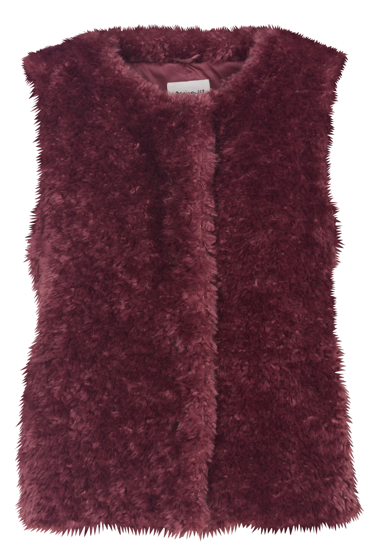 Straight round neck faux fur jacket MAISON 123 Pink