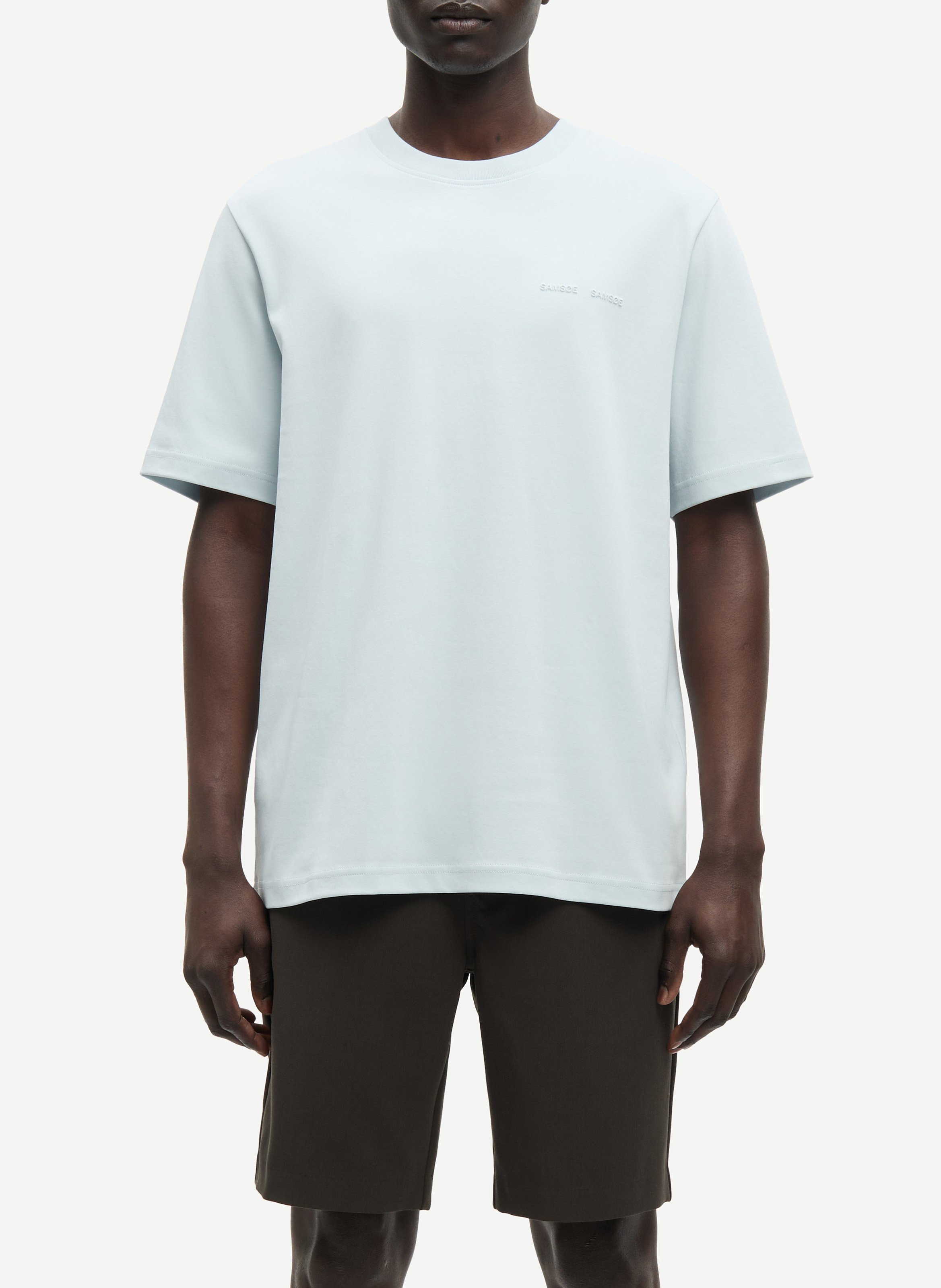Rundhals-T-Shirt aus Bio-Baumwolle SAMSOE SAMSOE Blau
