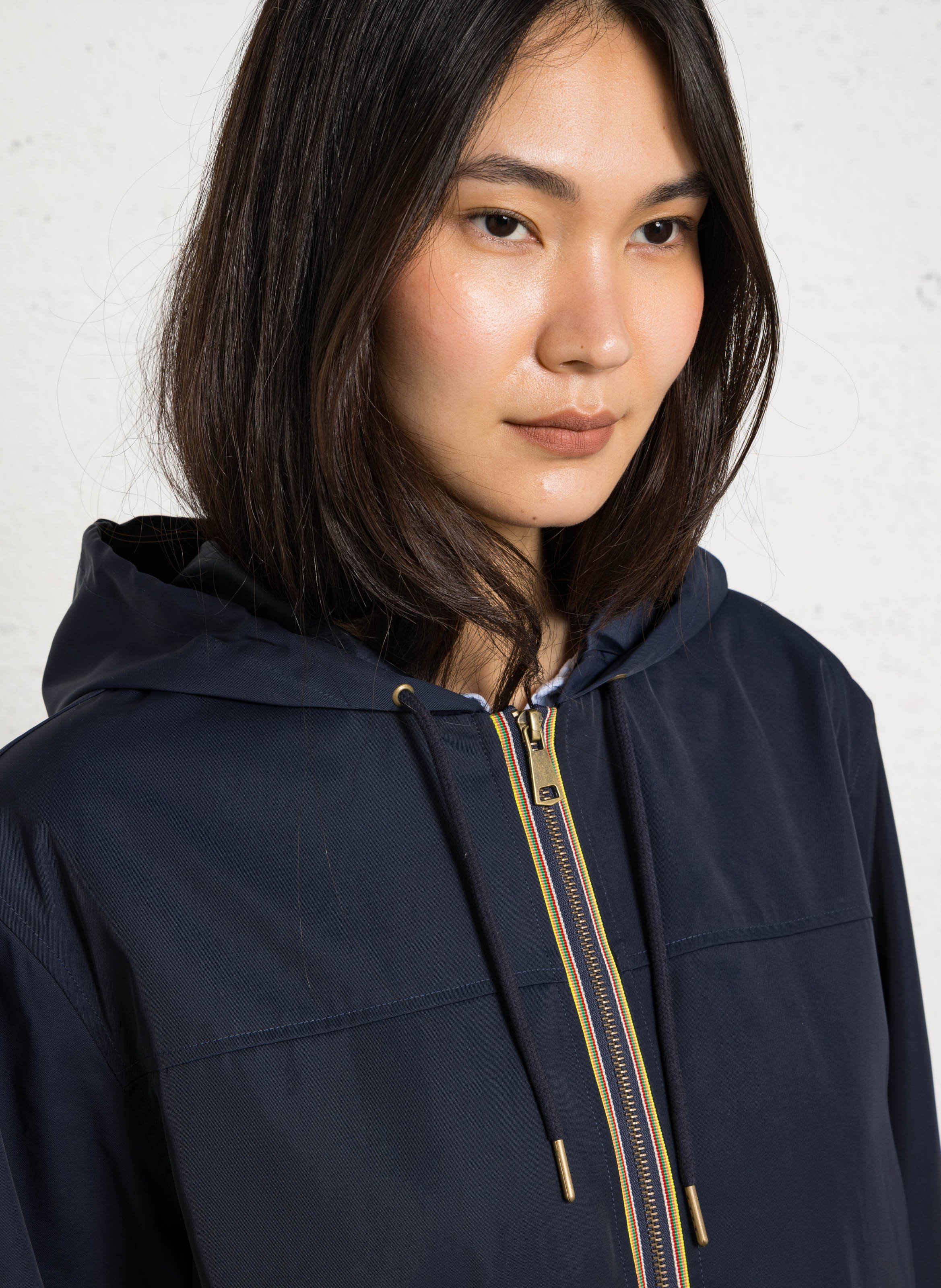 Parka mit geradem Schnitt und Rundhalsausschnitt mit Kapuze MAISON 123 Blau