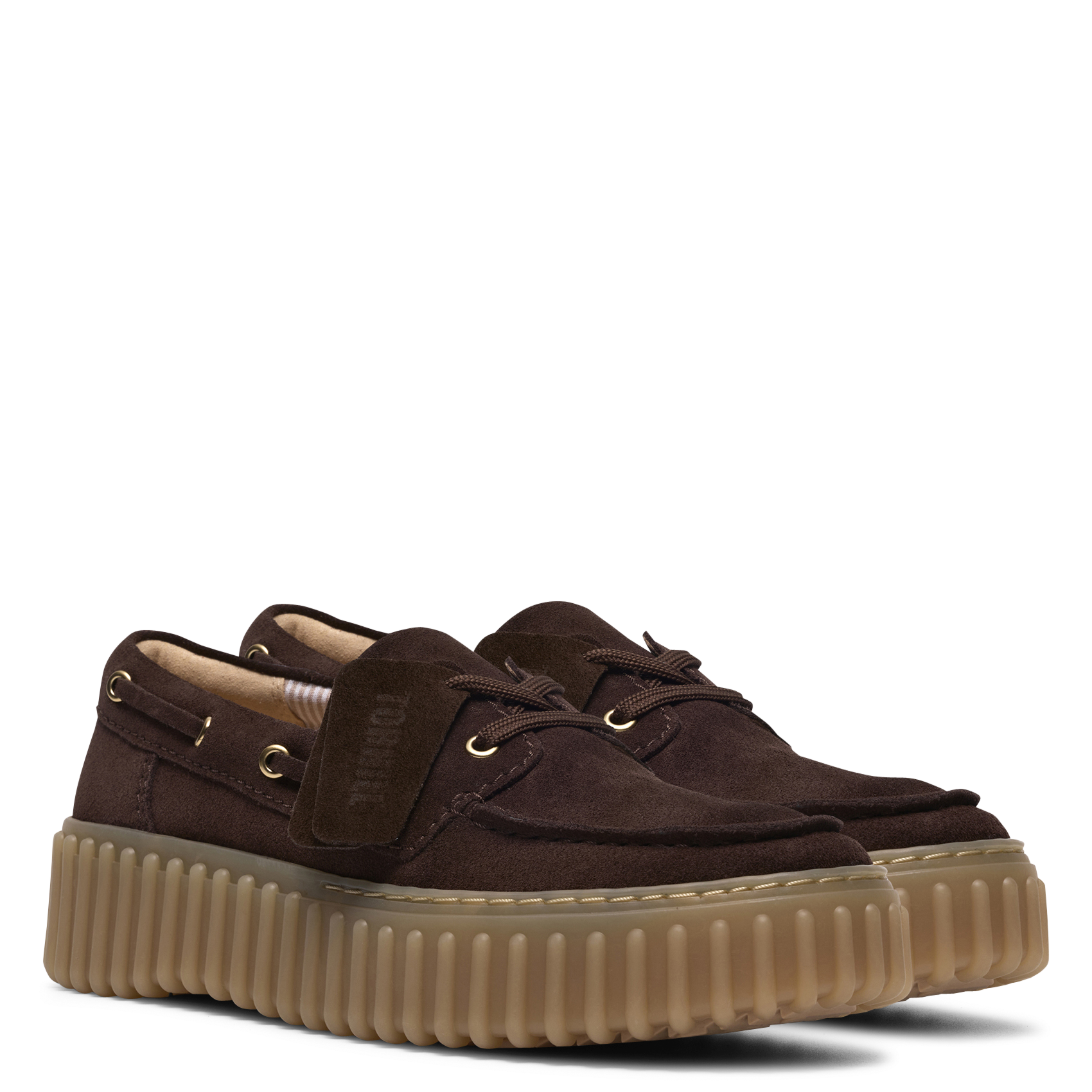 Leather deck shoes CLARKS Brown