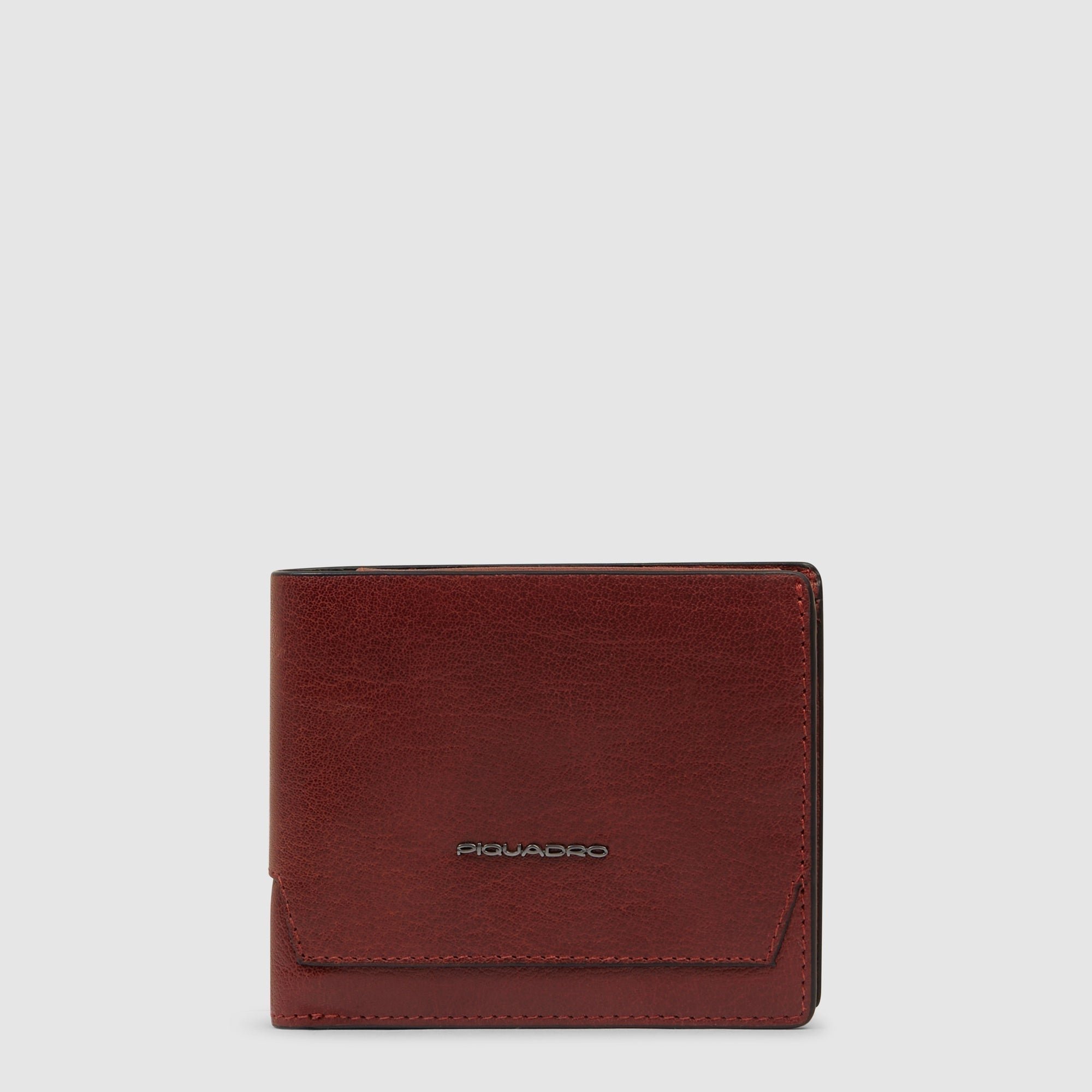 Men's leather wallet with ID card holder PIQUADRO Red