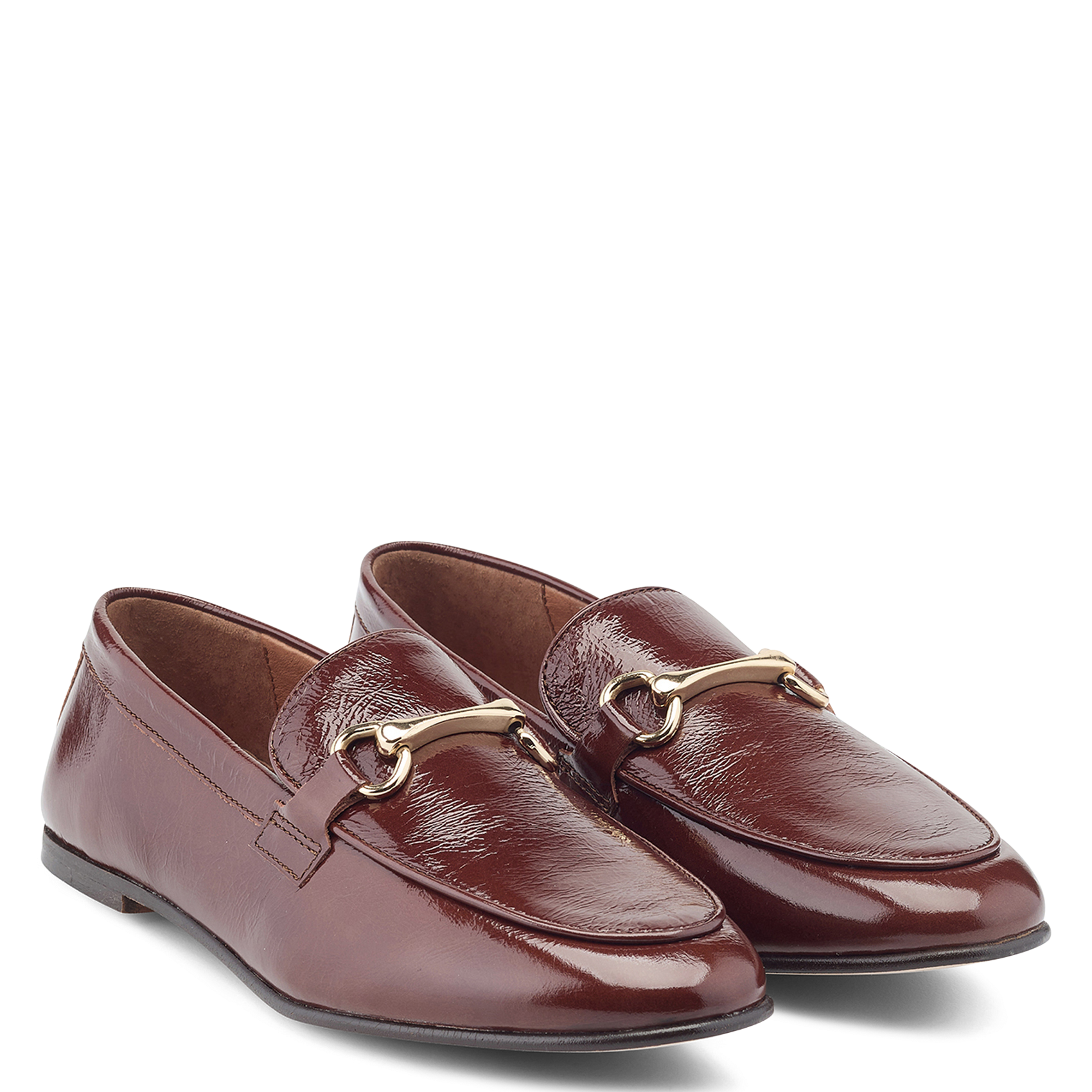 Ballerines en cuir vernis COSMOPARIS Marron