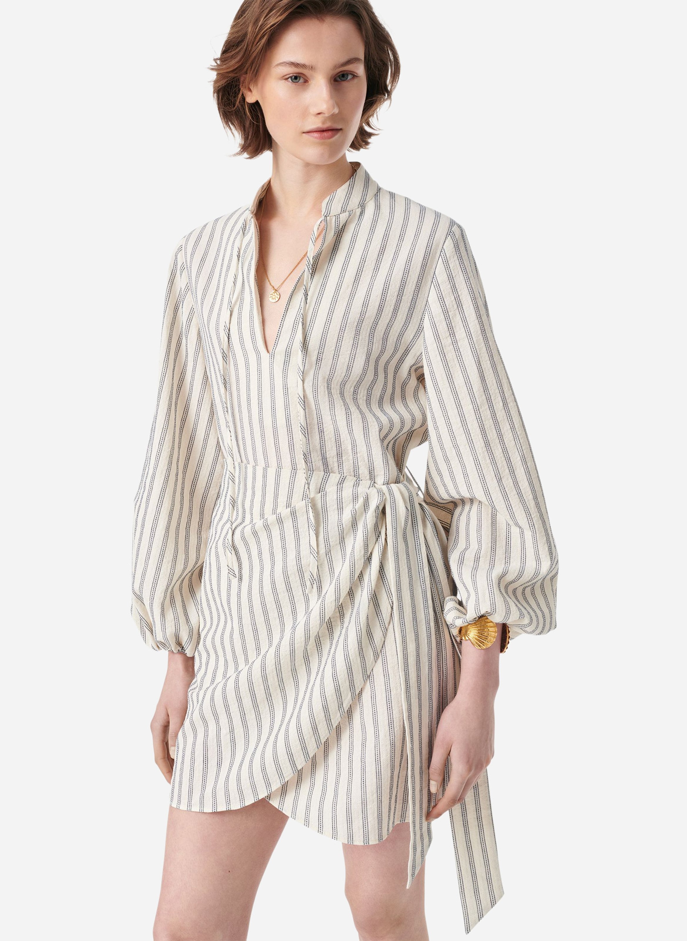 Robe courte portefeuille rayée  VANESSA BRUNO Bleu