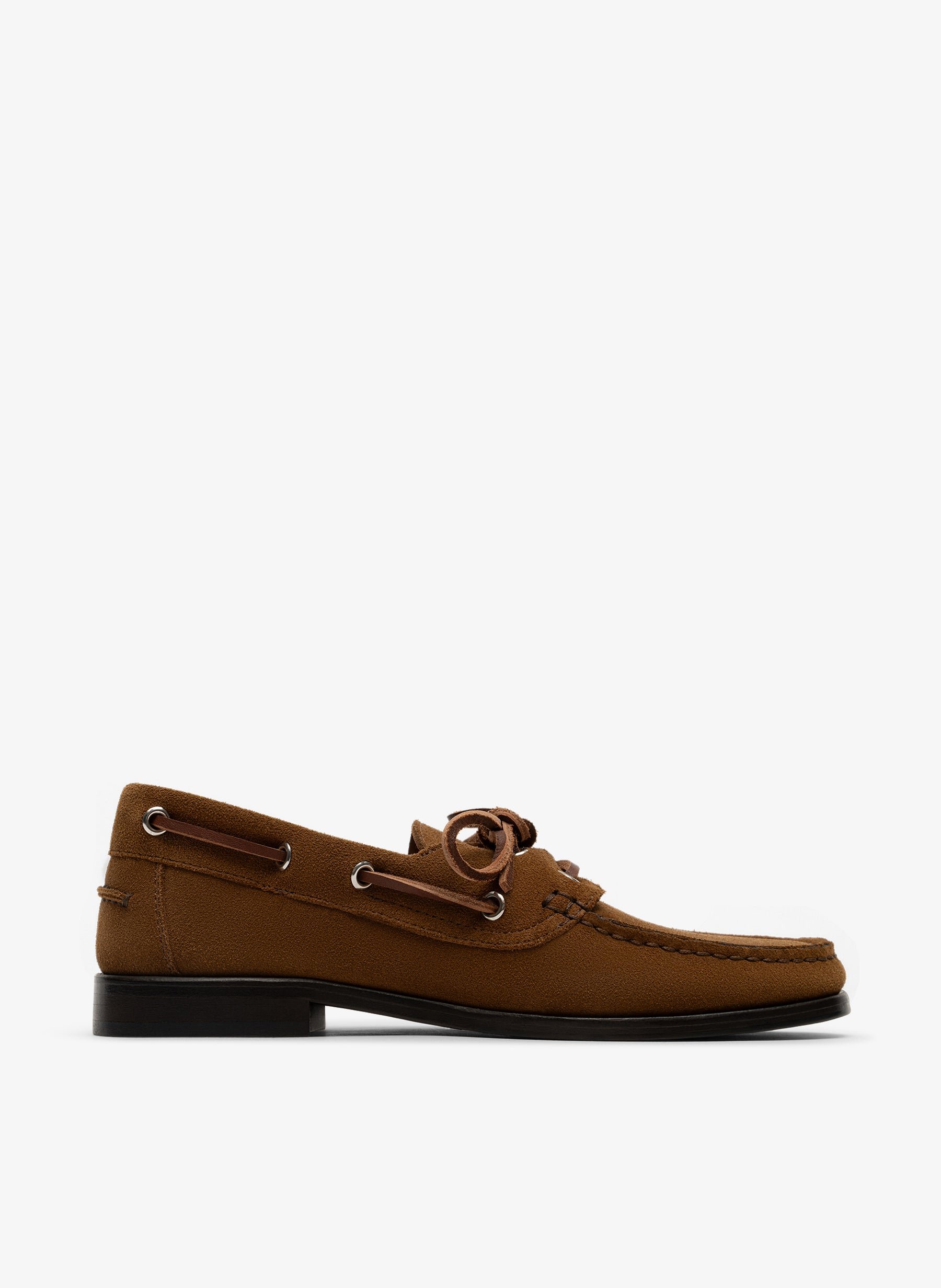Camel suede boat shoes PARALLELE PARIS Brown