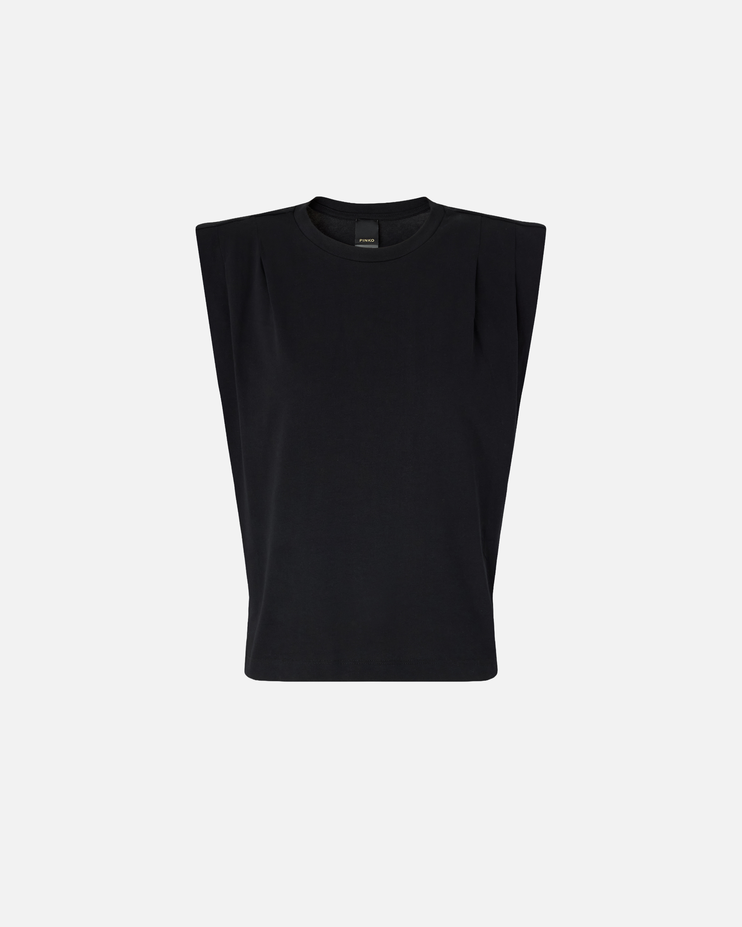 T-shirt sans manches en jersey double PINKO Noir