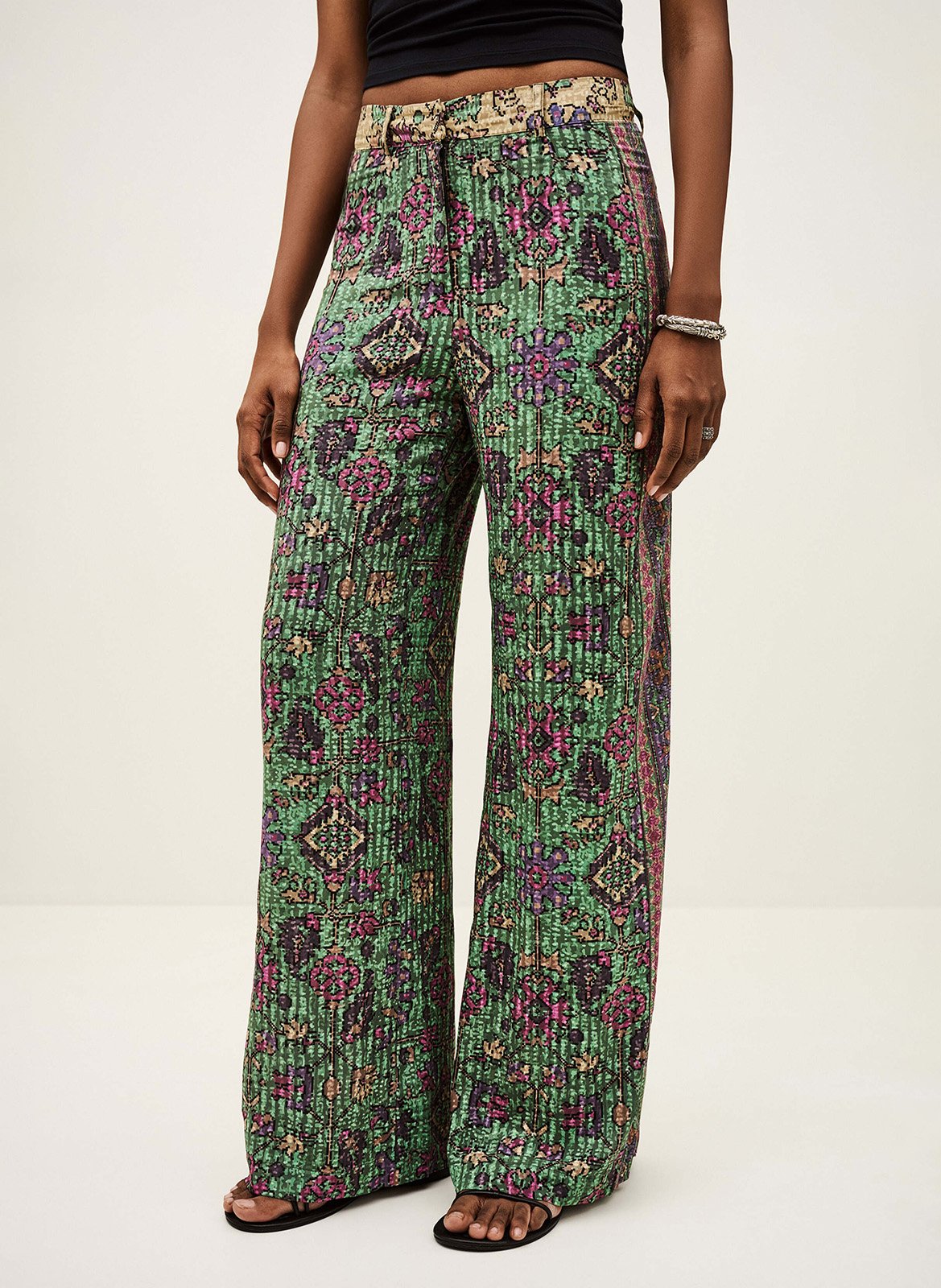 Pantalon large imprimé BA&SH Vert