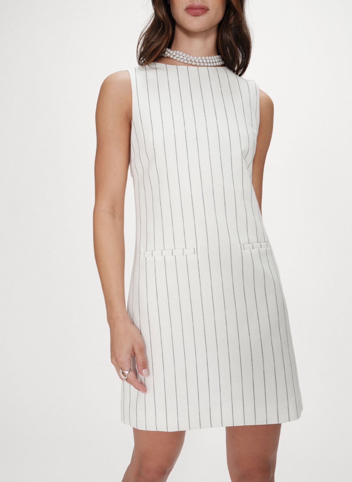 Robe courte col rond GRACE ET MILA White