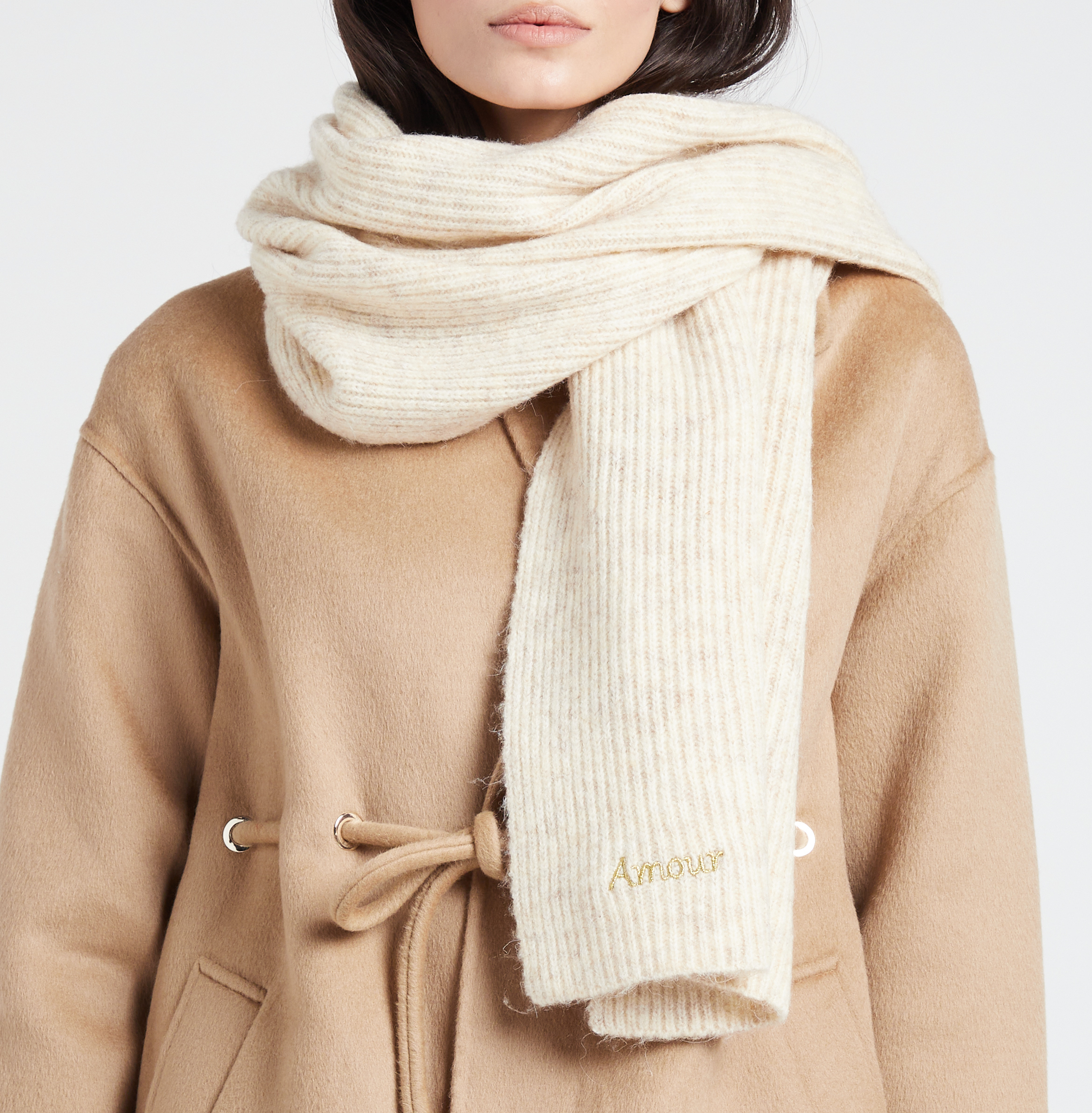 ?Amour? embroidered scarf PIECES White