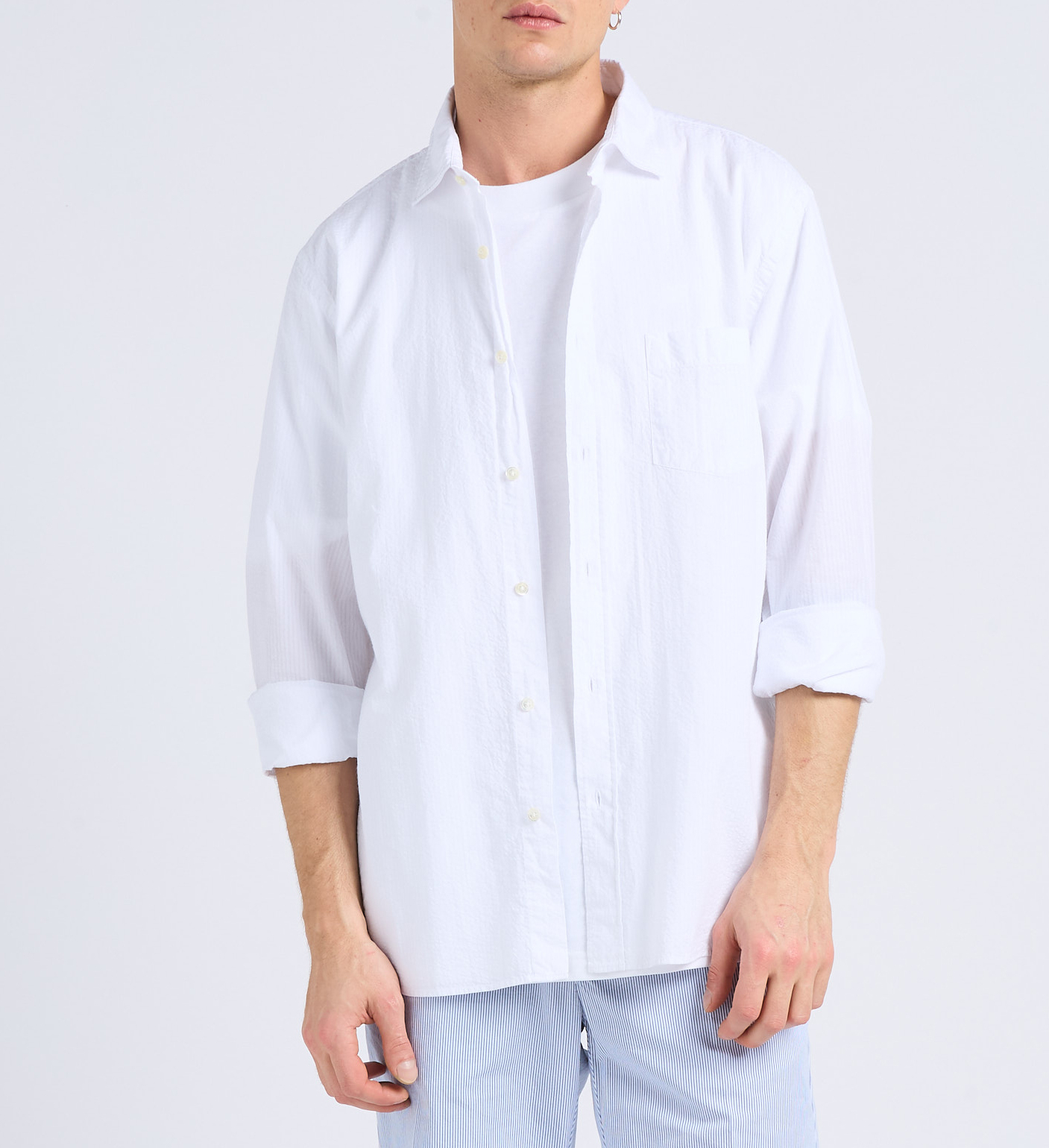 Regular-fit striped cotton shirt HARTFORD White