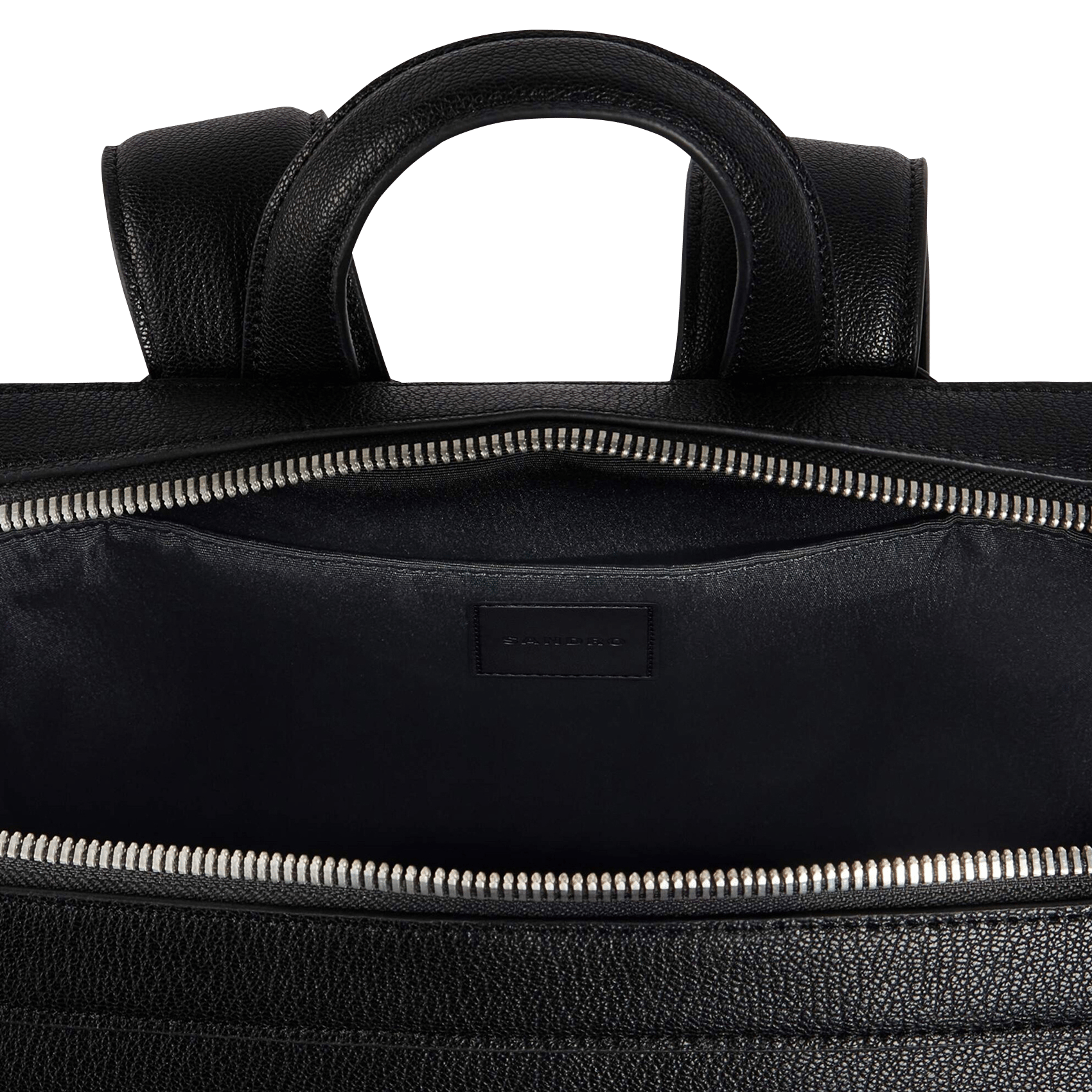 Sac à dos à rabat zippé uni SANDRO Noir