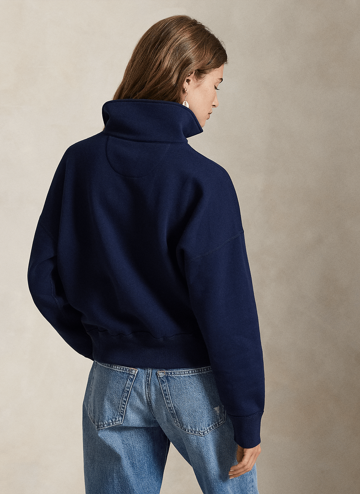 Oversize-Sweatshirt mit Stehkragen aus Baumwollmischung POLO RALPH LAUREN Blau