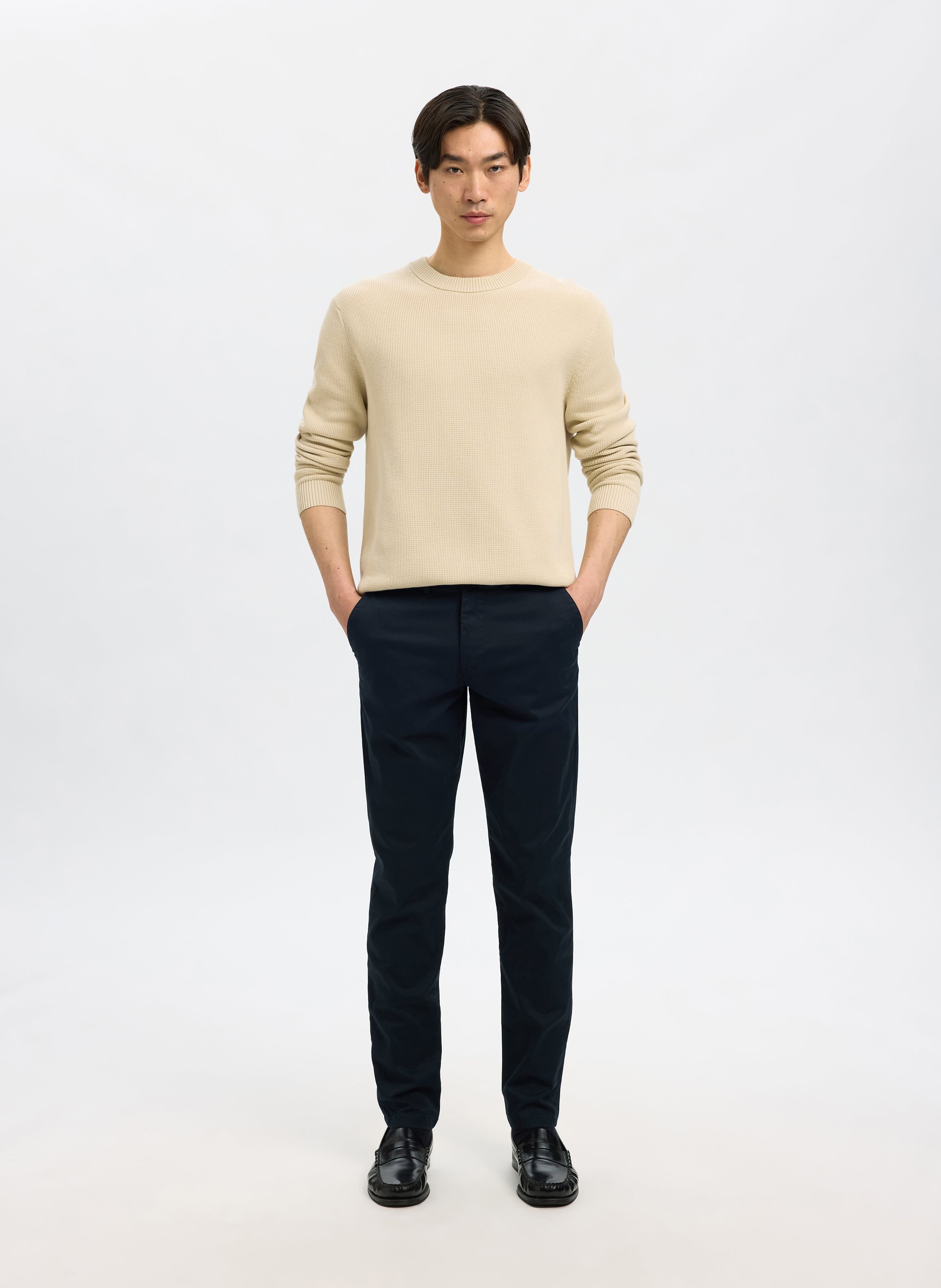 Baumwoll-Chinohose SELECTED Blau