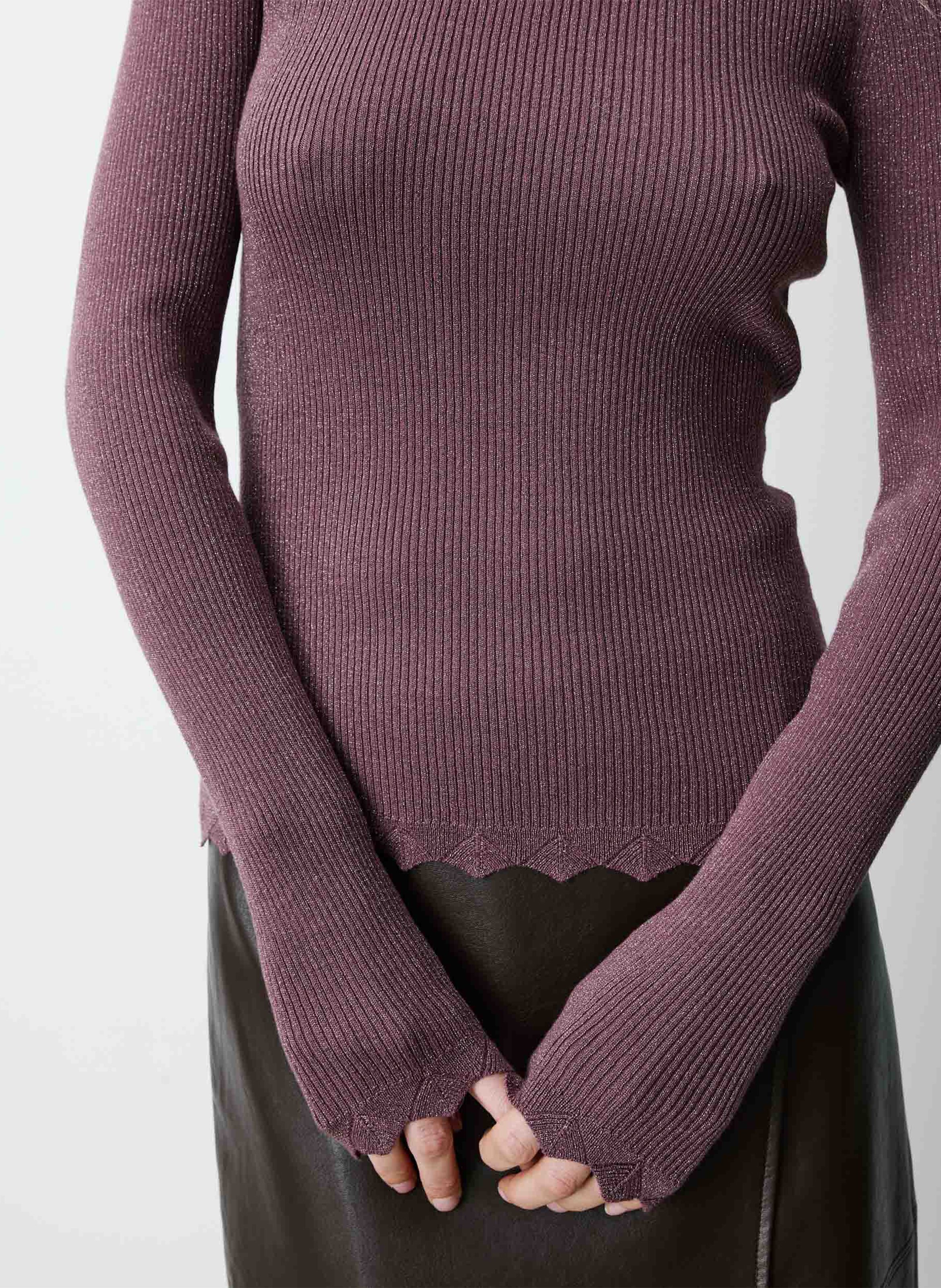 Pull moulant côtelé GRACE ET MILA Rose