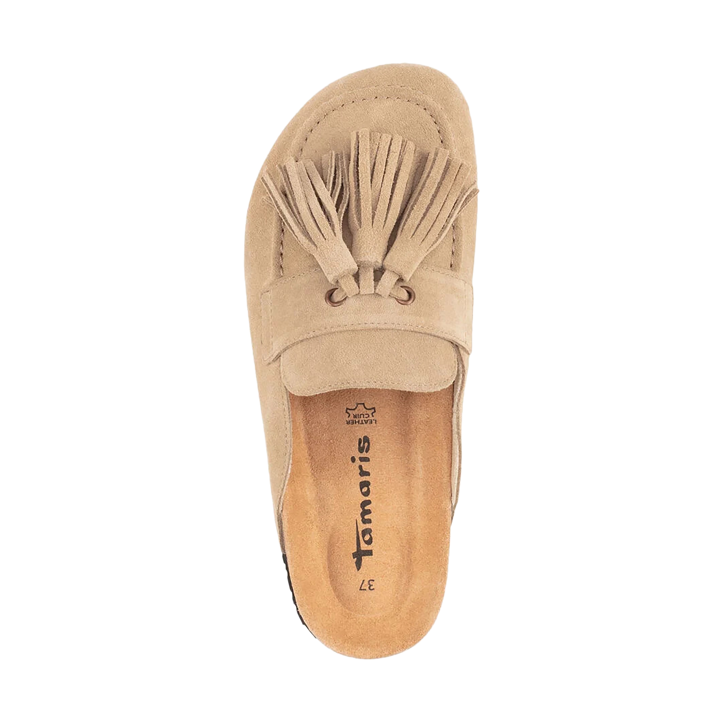 Leather mules TAMARIS Brown