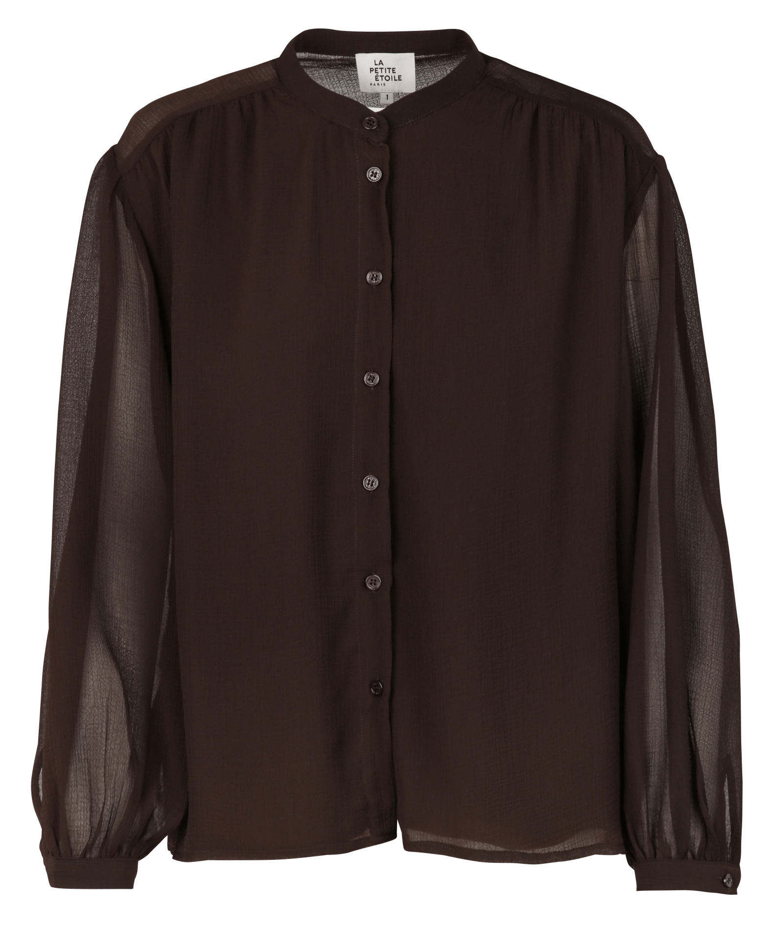 Loose-fit shirt with mandarin collar LA PETITE ETOILE Brown