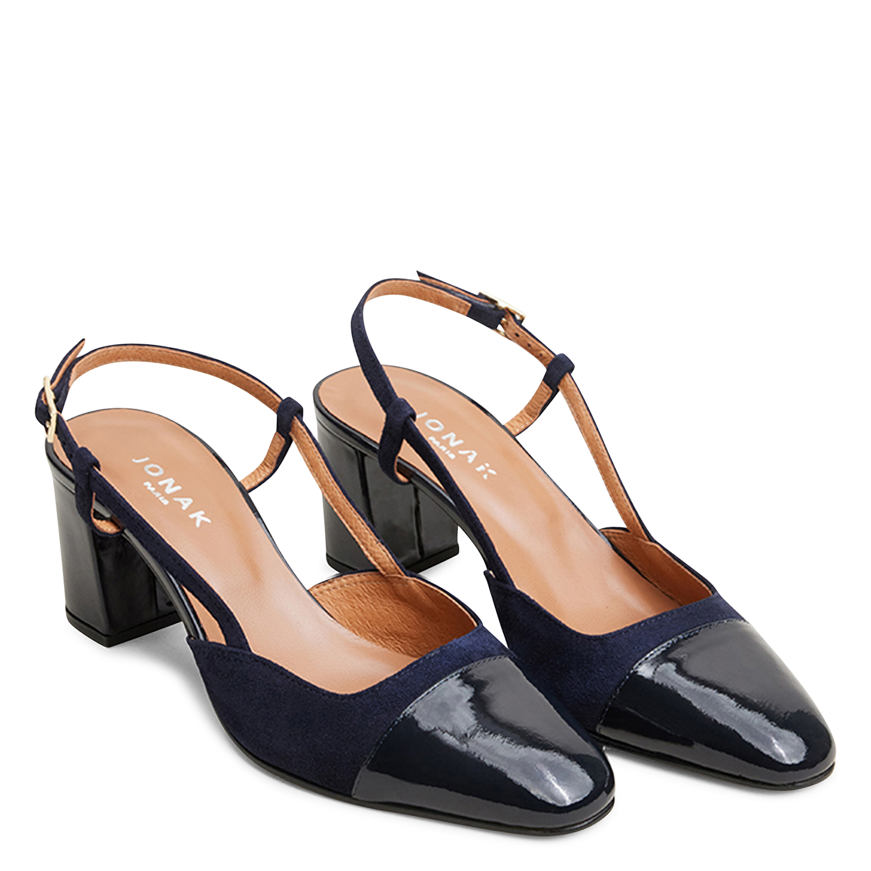 Slingbacks aus zweifarbigem Leder JONAK Blau