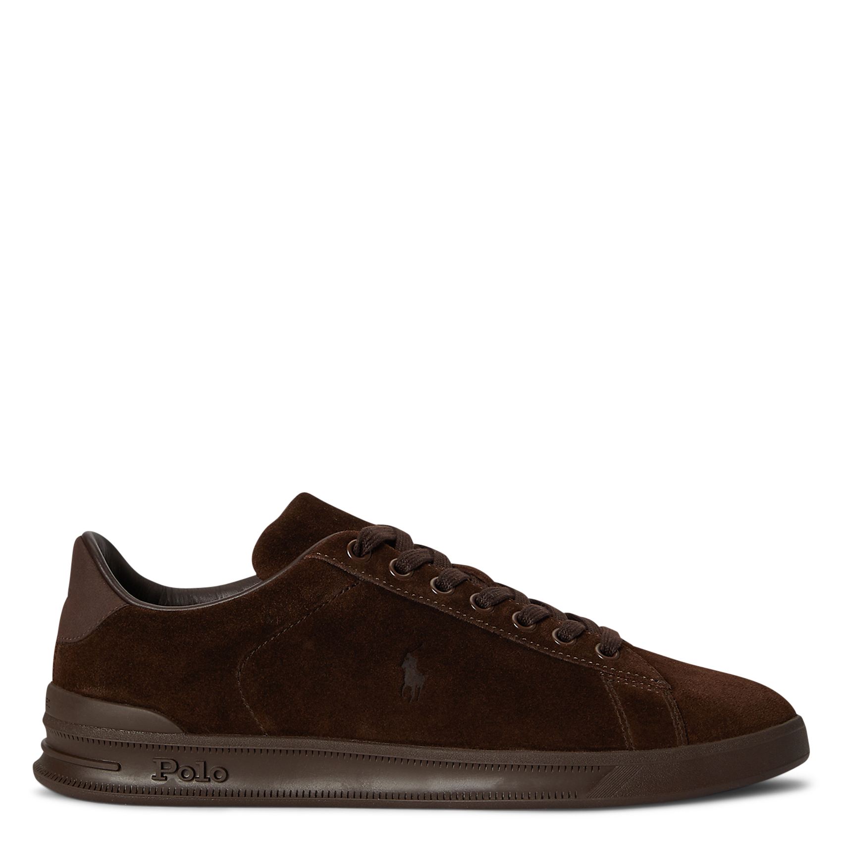 Baskets basses en cuir velours POLO RALPH LAUREN Marron